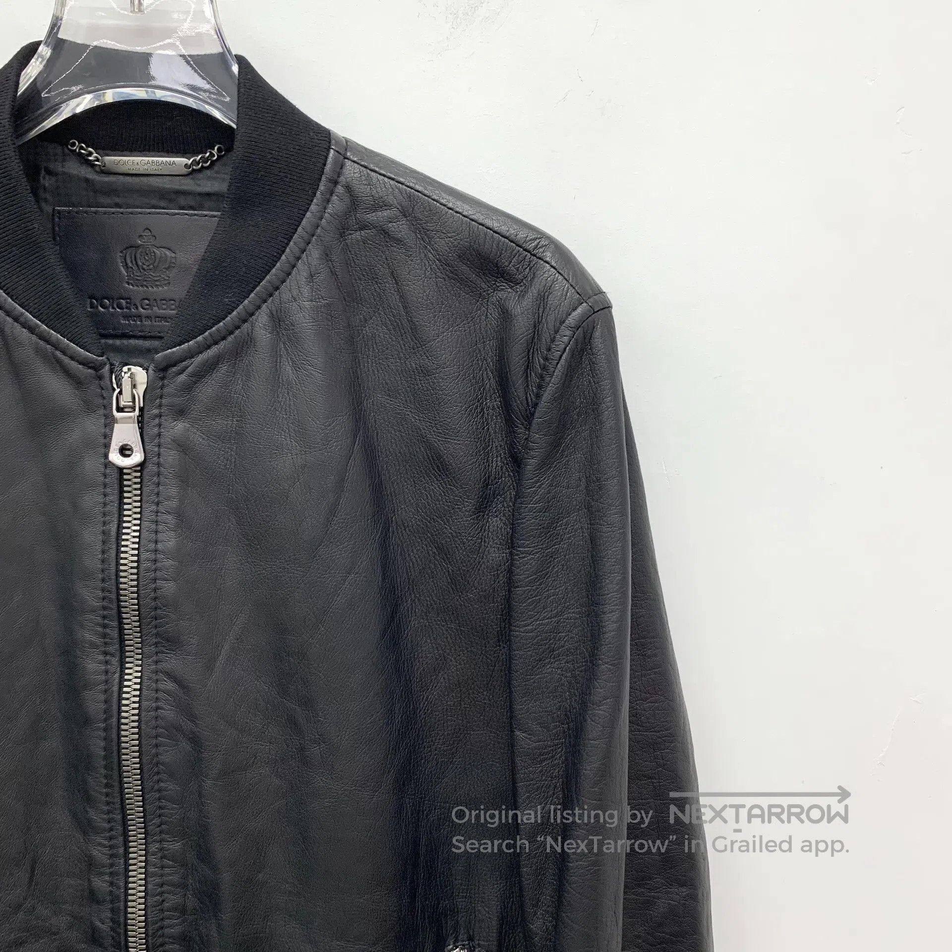 Dolce & Gabbana Dolce Gabbana Black lamb leather stand collar zip long-sle Size US S / EU 44-46 / 1 - 3 Thumbnail