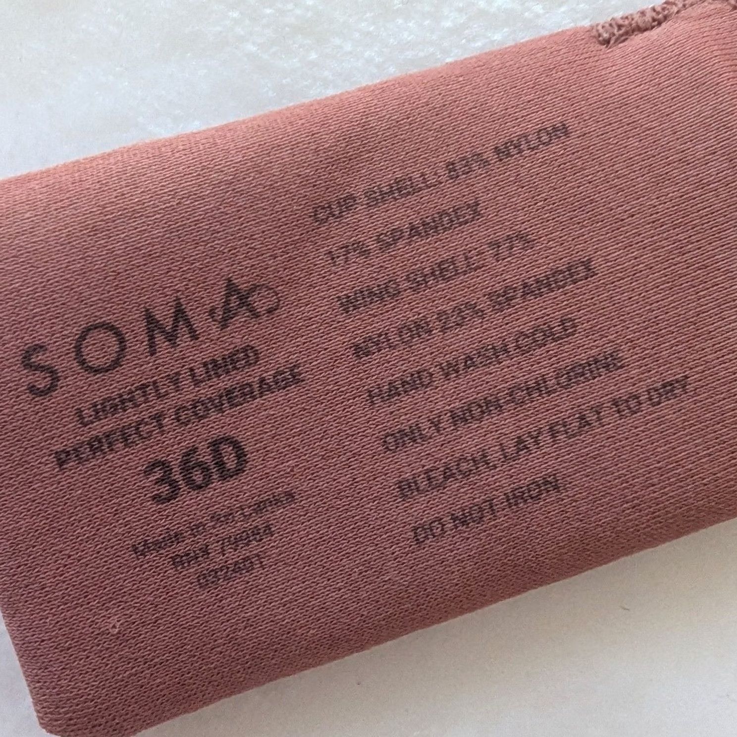 Vintage Soma Lightly Lined Perfect Coverage Bra 36D Mauve Lace Underwire Full Coverage Bra Mens Womens Size ONE SIZE - 6 Thumbnail