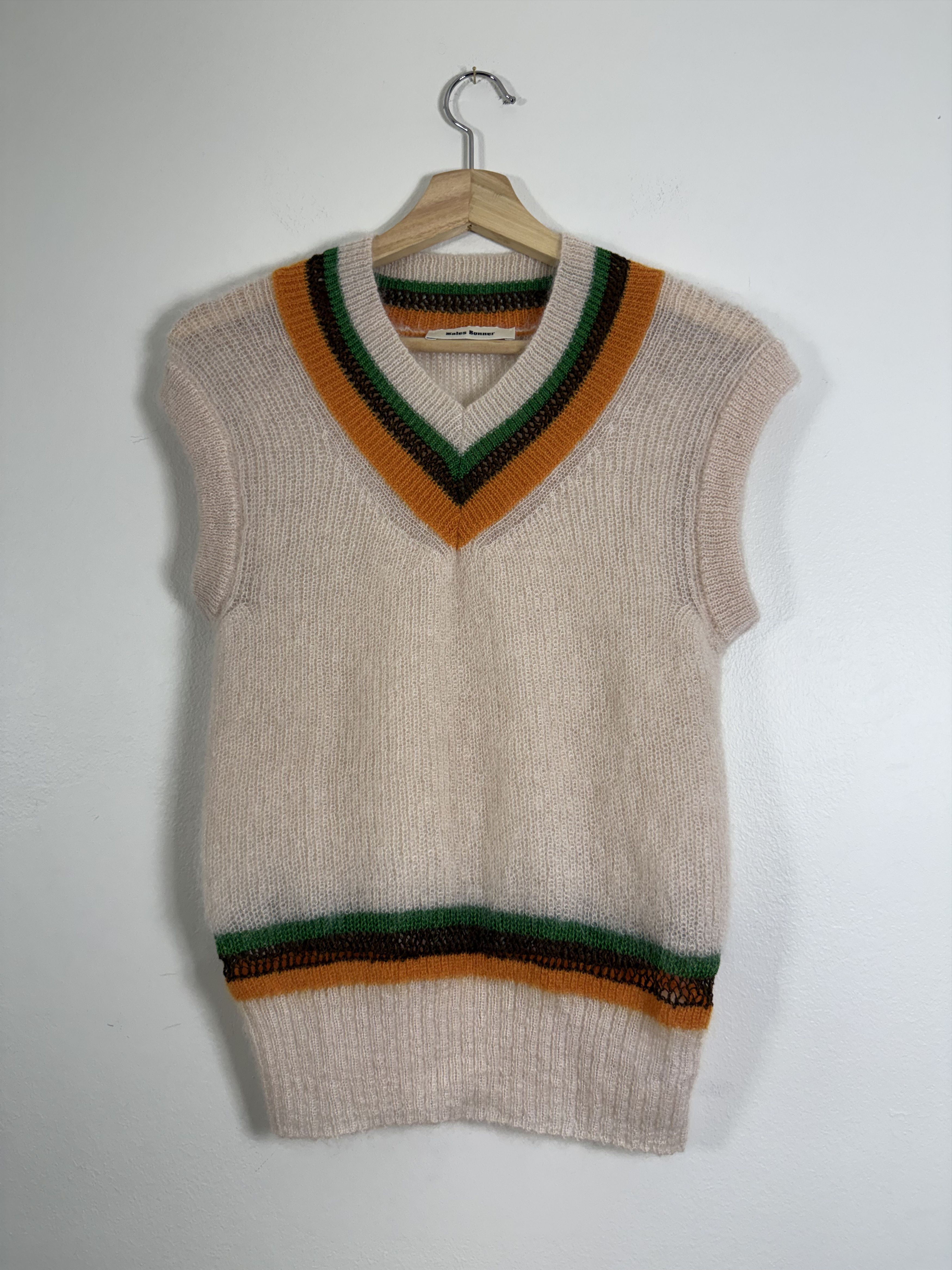 Wales Bonner SS22 Tan Mohair Knit Sweater Vest Size XS / US 0-2 / IT 36-38 - 1 Thumbnail