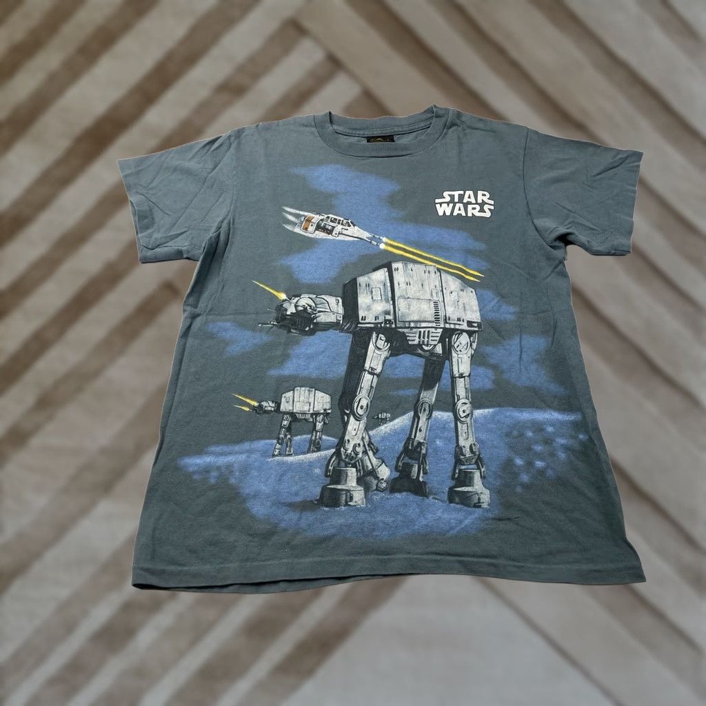 Star Wars VINTAGE Star Wars T-Shirt Luke Skywalker AT-AT Walkers Hoth Large M Blue Gray 1990s USA Mens/Womens (Unisex) Size US M / EU 48-50 / 2 - 1 Thumbnail