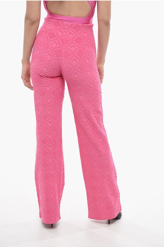 Marine Serre og1mm0724 Palazzo Devore Fabric Pants in Pink Size 40" / US 18 - 2 Thumbnail