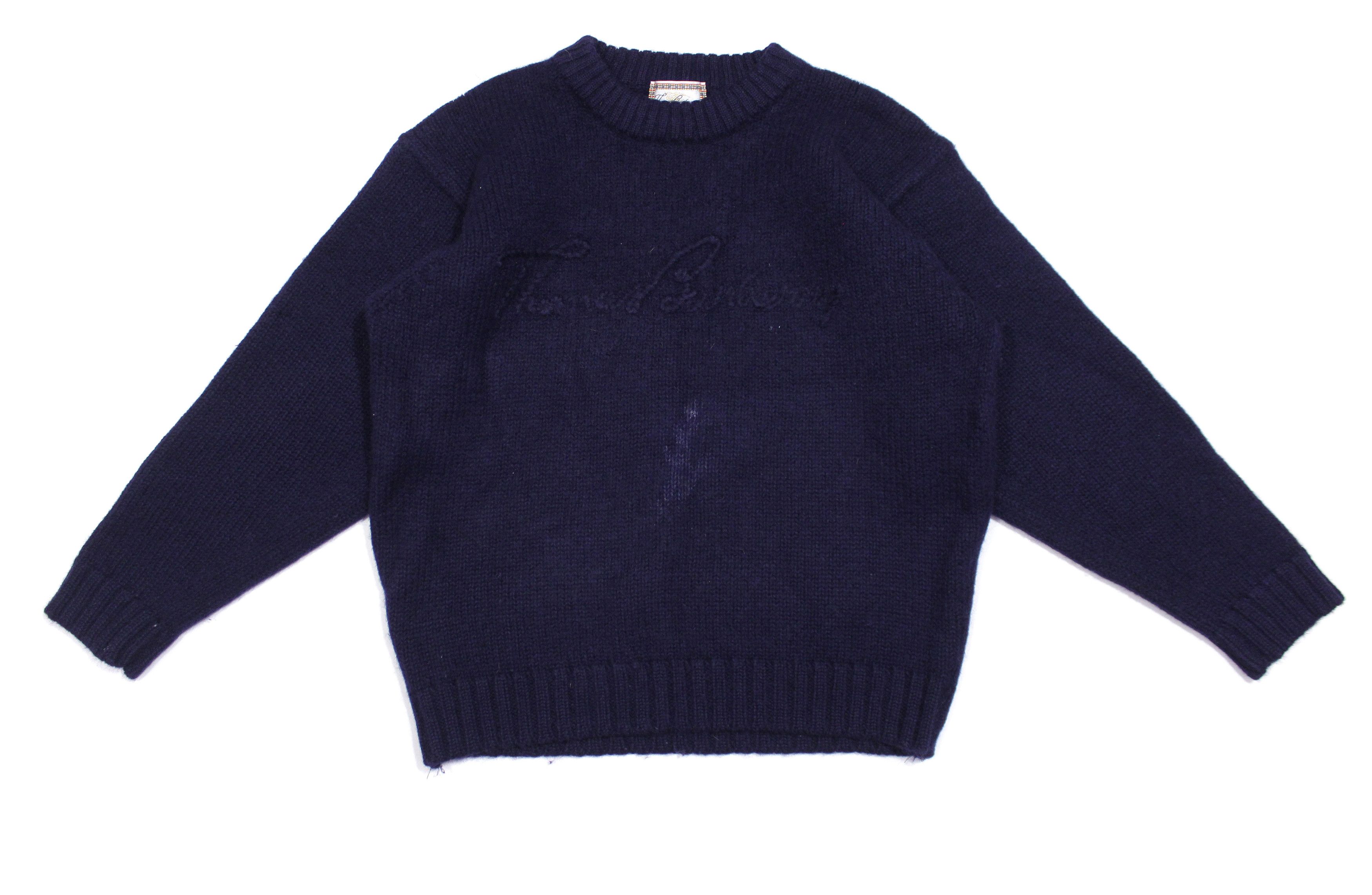 Burberry 90S Thomas Burberry Embroidered Big Logo Wool Knit Vintage Size US S / EU 44-46 / 1 - 1 Thumbnail