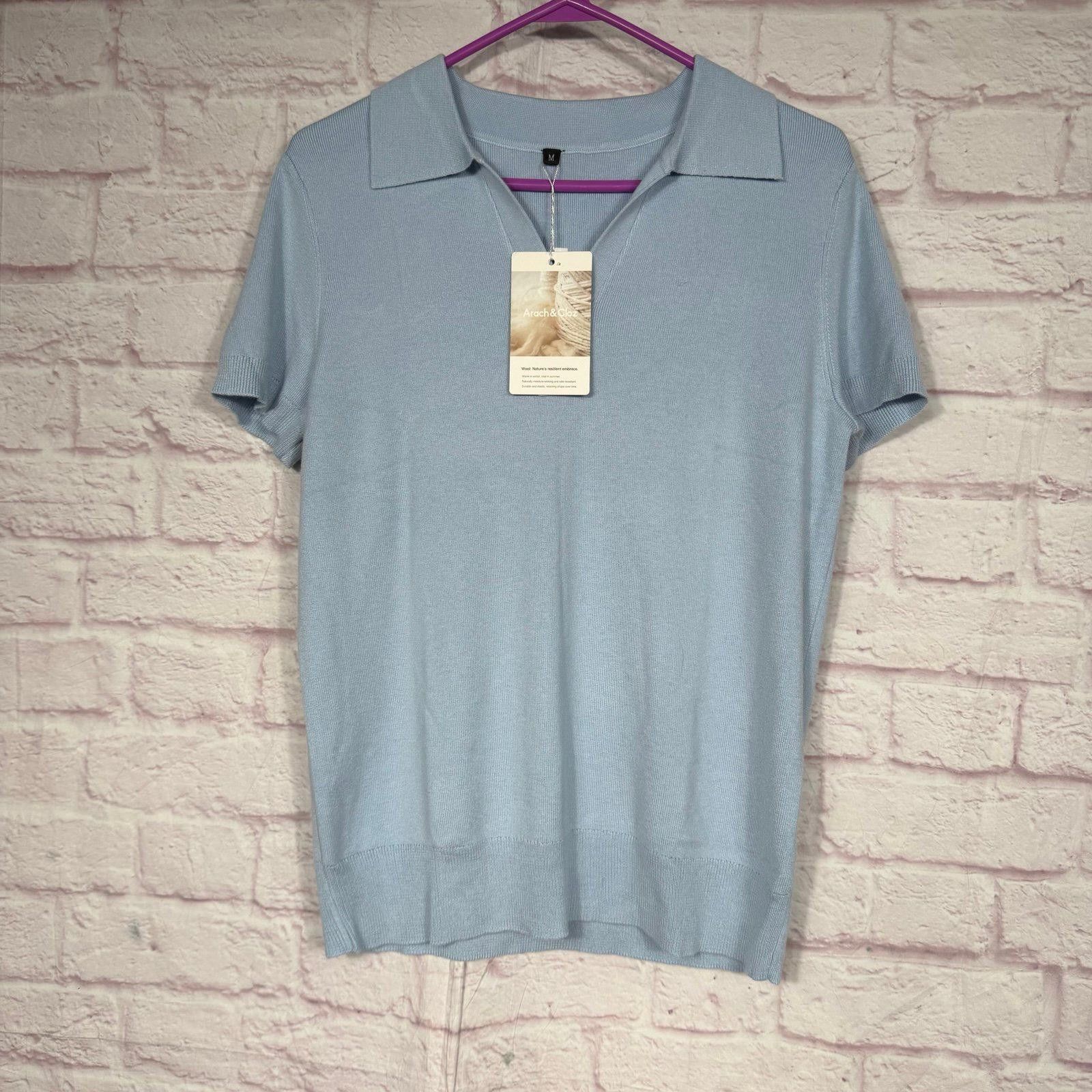Other Arach & Cloz Light Blue Polo Shirt Medium NWT Size M / US 6-8 / IT 42-44 - 1 Thumbnail