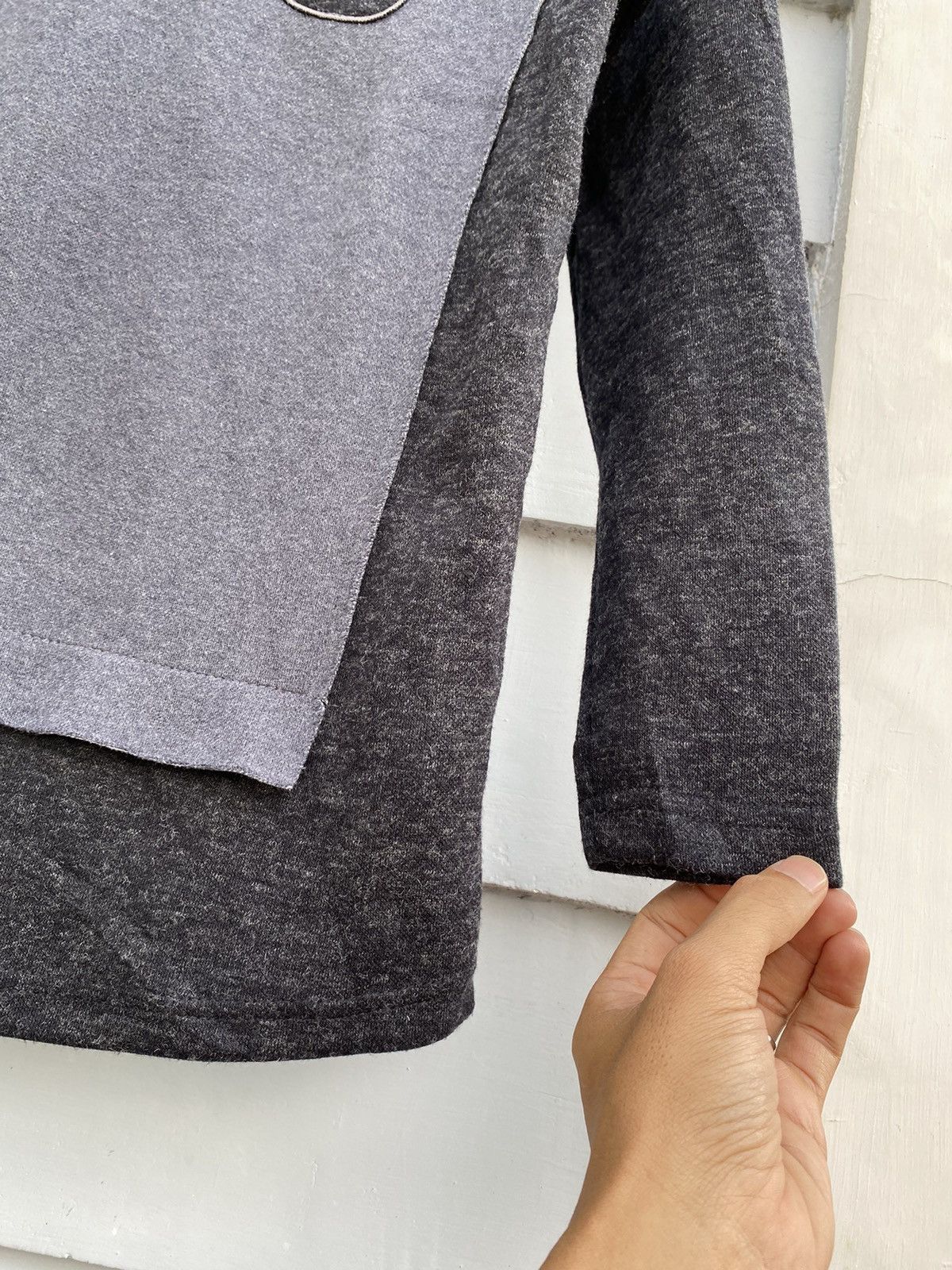 If Six Was Nine Japanese Two Tone Panel Hoodie Asymmetrical Collar & Pocket Size US S / EU 44-46 / 1 - 7 Thumbnail