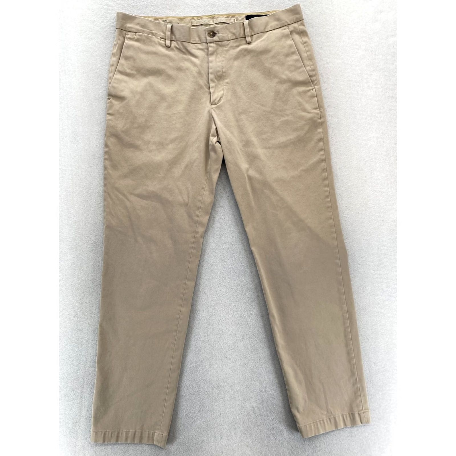 Banana Republic Banana Republic Pants Mens 35x30 Slim Chino Khaki RMC Stretch Twill Flat Front Pockets Jeans Size US 35 - 2 Thumbnail