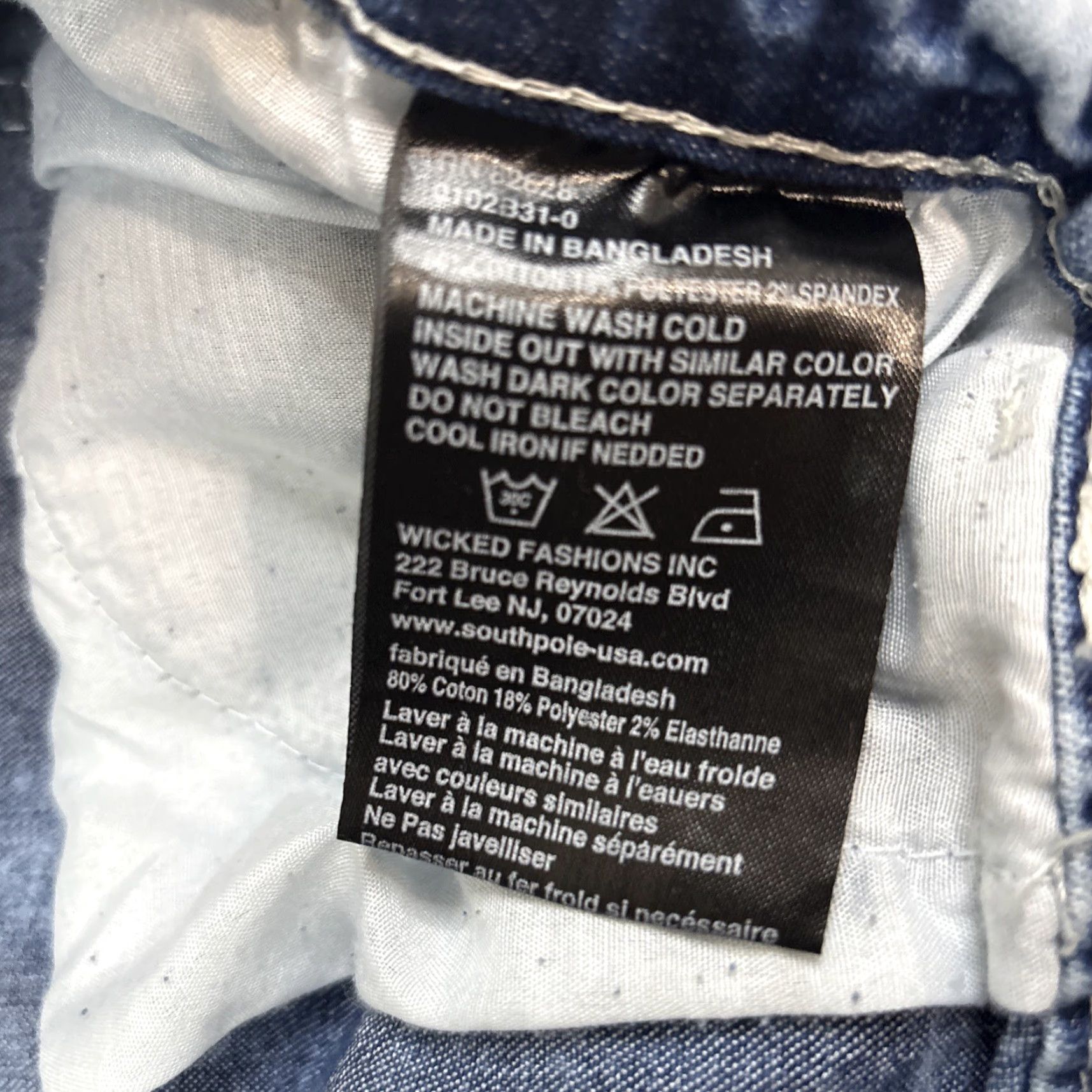 Southpole SouthPole Shorts Mens 44 Distressed Blue Denim Jeans Stretch Acid Wash Casual Men Slim 80s 90s Retro Beach Hip Hop Outdoor Punk Size US 44 / EU 60 - 5 Thumbnail