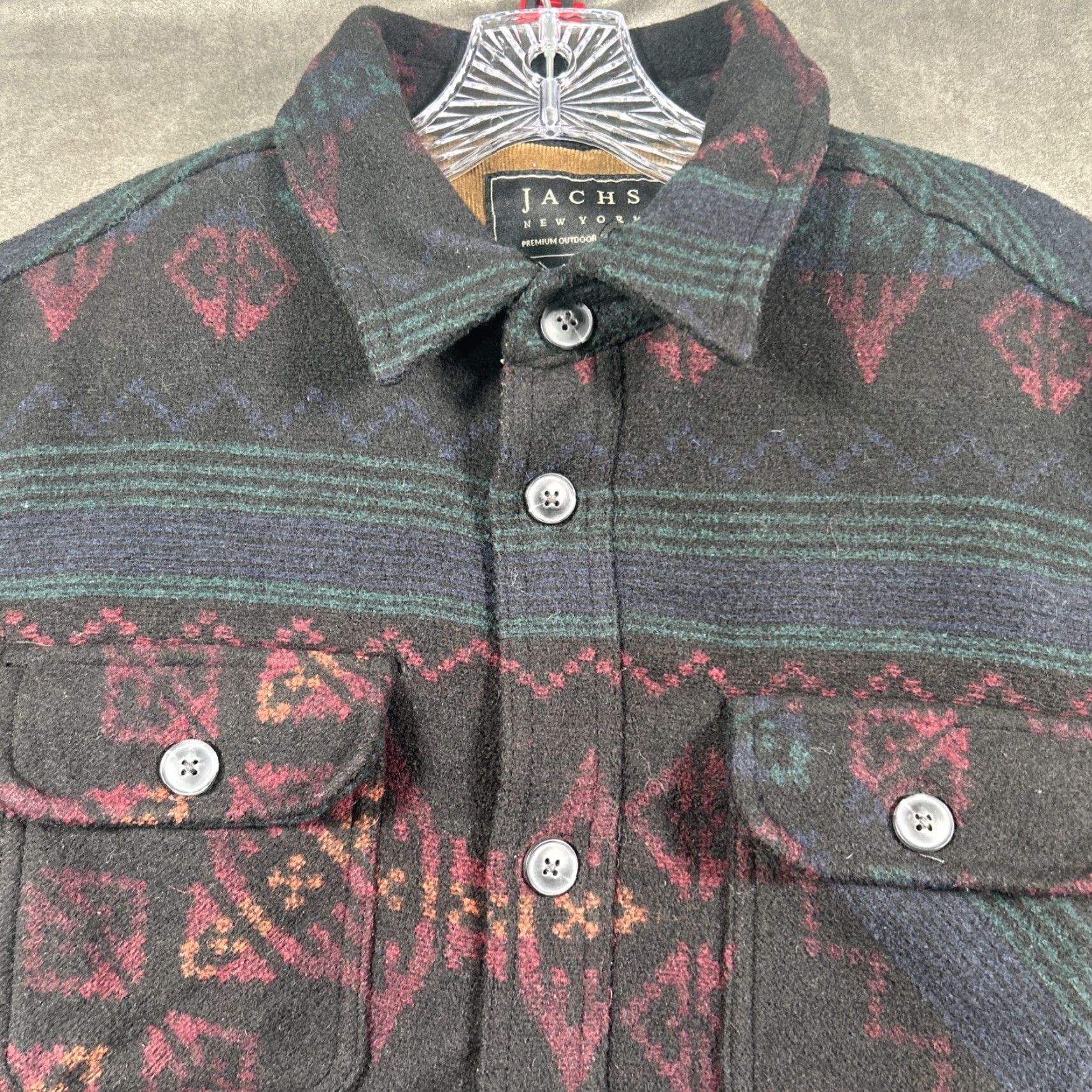 Vintage JACHS New York Jacket Shacket Mens M Southwest Aztec Wool Blend Sherpa Lined Size US M / EU 48-50 / 2 - 2 Thumbnail