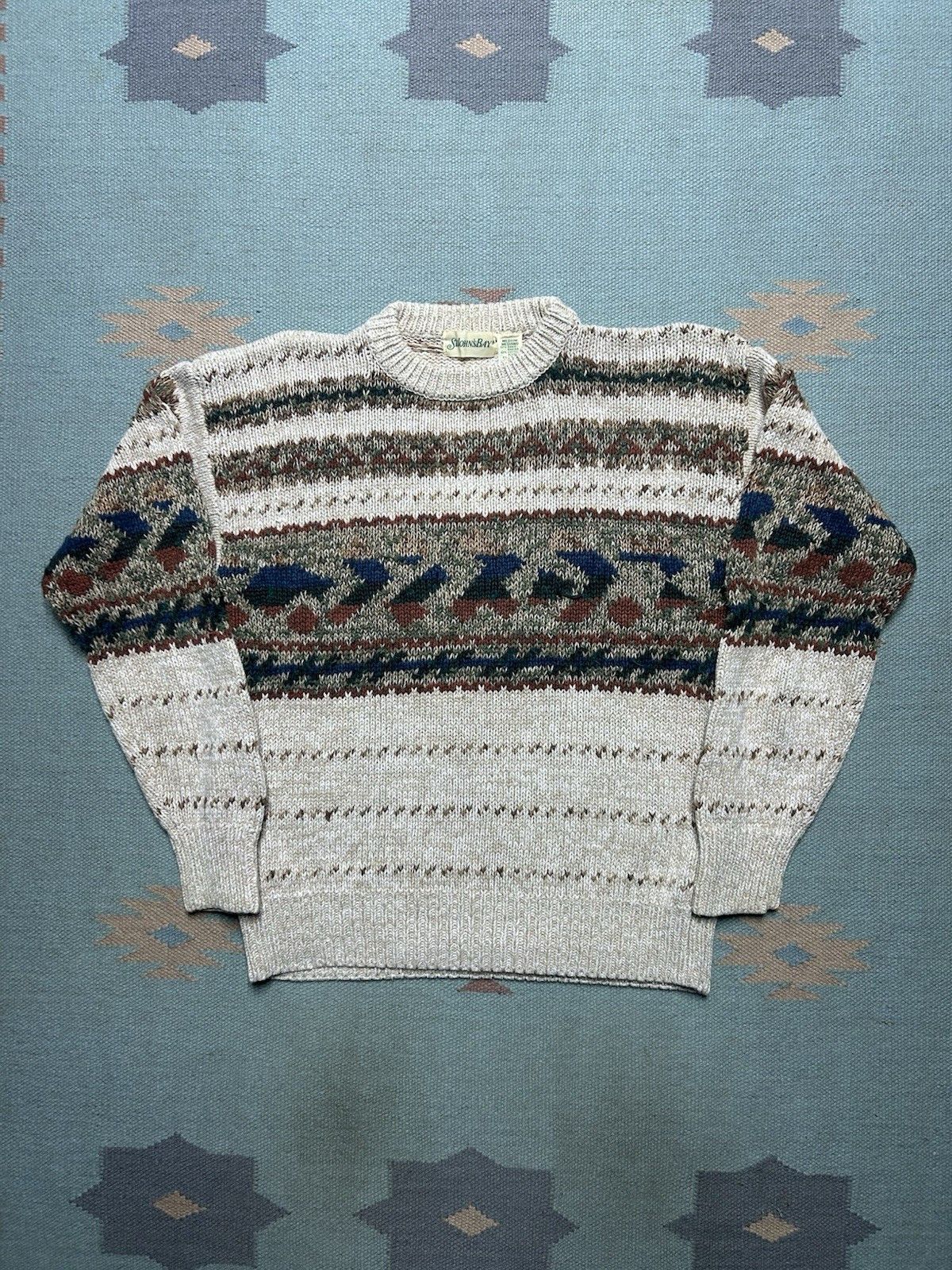 Vintage St. John’s bay knit sweater ramie cotton heavy abstract M Size US M / EU 48-50 / 2 - 1 Thumbnail