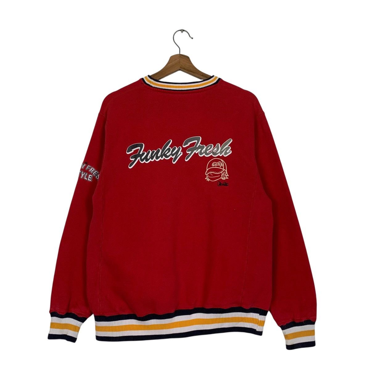 Japanese Brand FUNKY FRESH Style Embroidered Crewneck Sweatshirt #3628-C166 Size US M / EU 48-50 / 2 - 14 Thumbnail