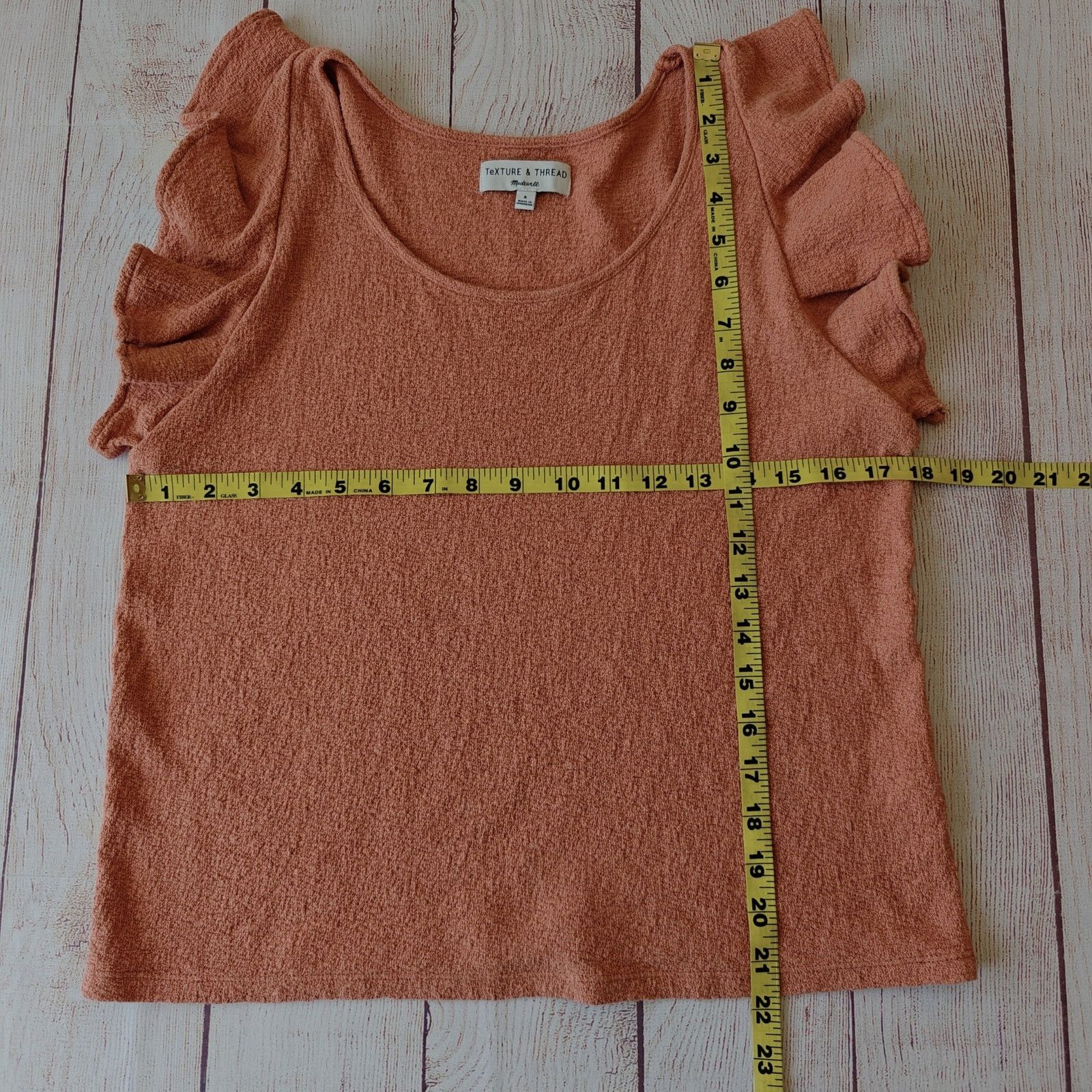 Madewell Madewell Texture & Thread stretch ruffle sleeve top sz S Size S / US 4 / IT 40 - 6 Thumbnail