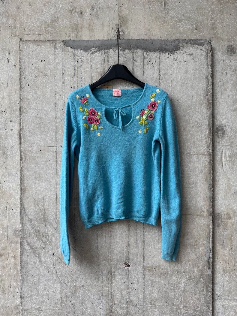 Kenzo Kenzo Vintage Embroidered Knit Sweater - dmc Size US S / EU 44-46 / 1 - 1 Thumbnail