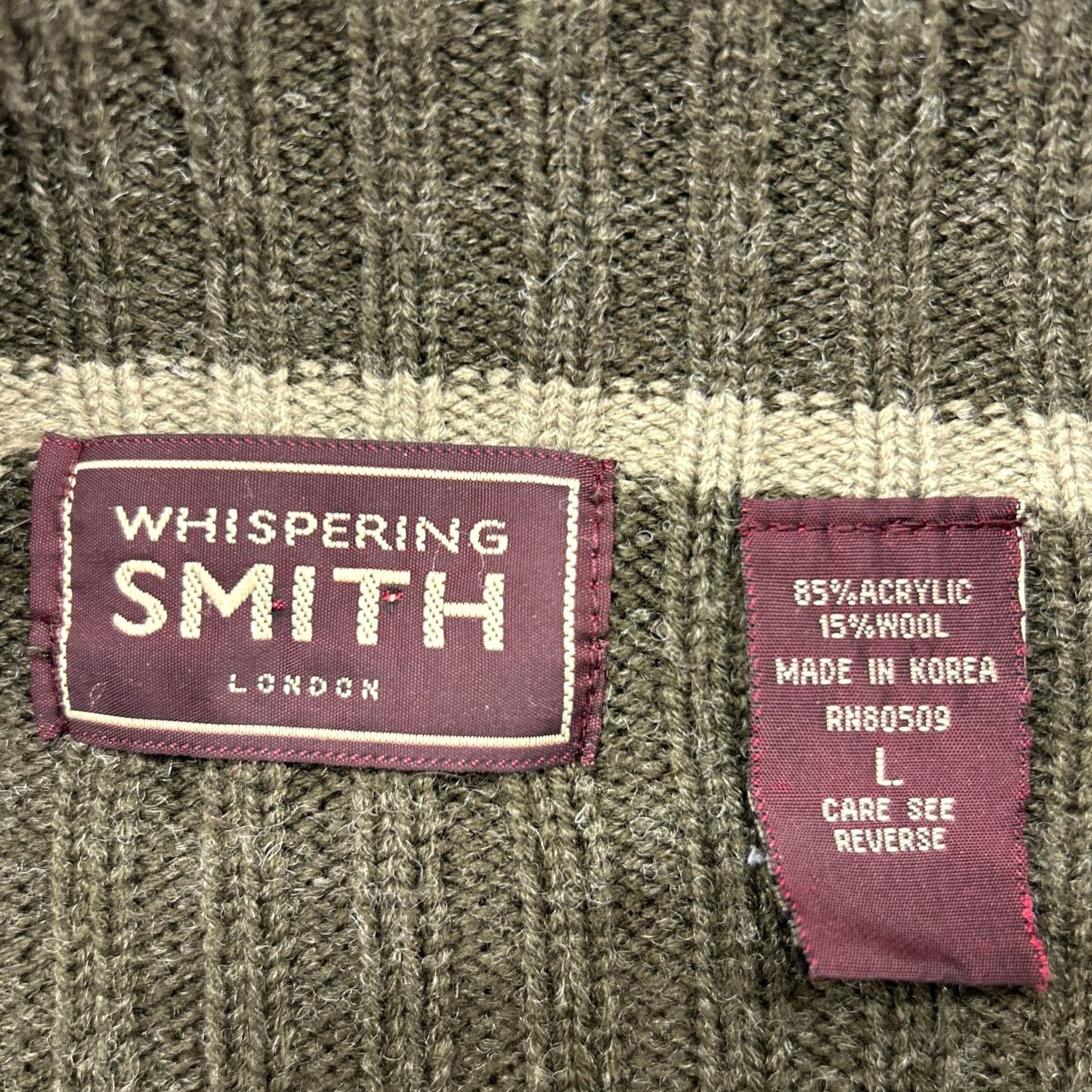 Vintage VINTAGE Whispering Smith Sweater Mens L Green Pullover Ribbed Knit Wool Mock Neck 90s Sweater Size US L / EU 52-54 / 3 - 4 Thumbnail