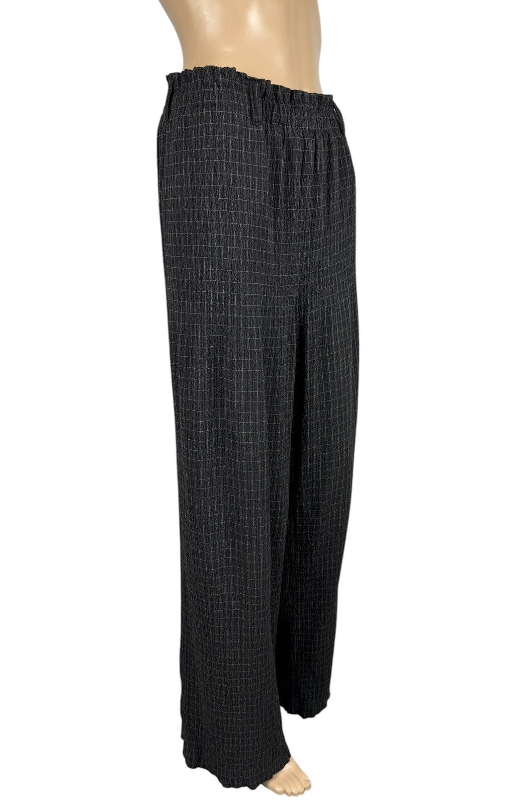 Designer Sara Sturgeon Plaid Wide Leg Pants Viscose size 4 Size 30" / US 8 / IT 44 - 3 Thumbnail