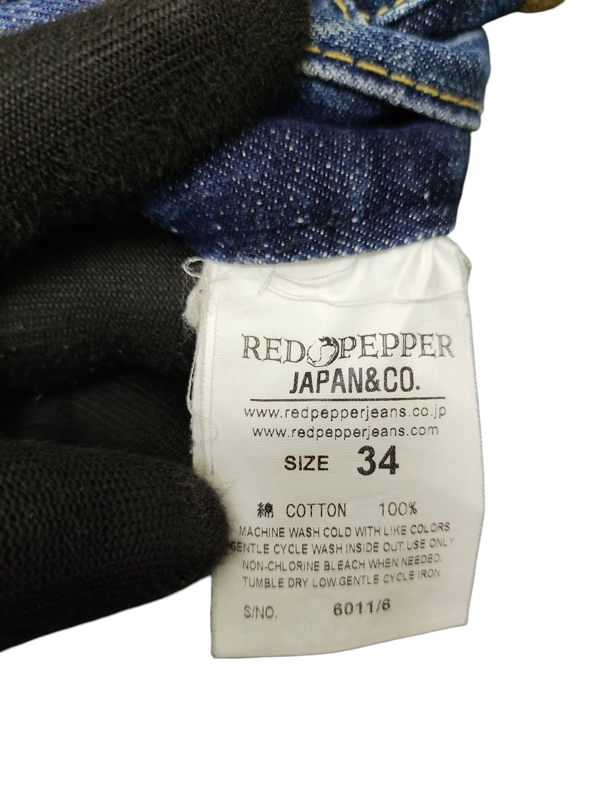 Comme des Garcons × Undercover Vintage 2000s Red Pepper Leather Trim Clawmark Denim Jeans Size US 34 / EU 50 - 13 Thumbnail