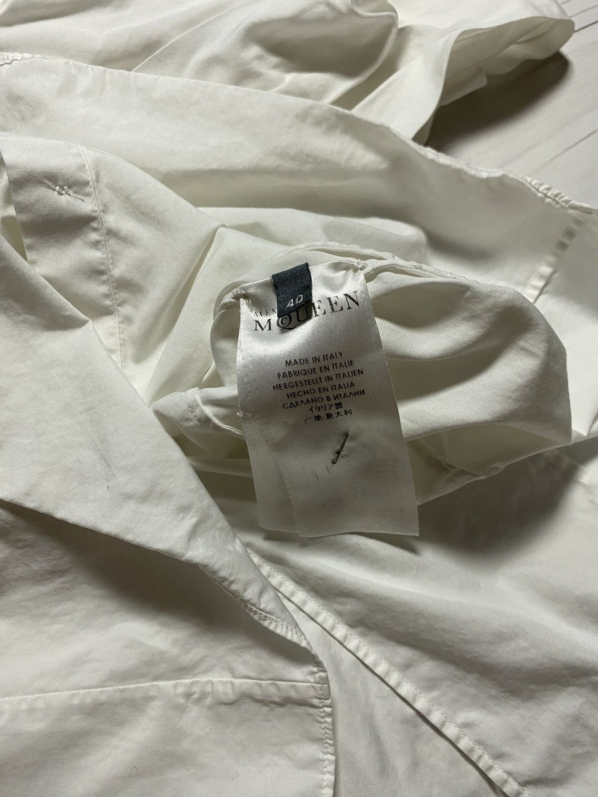 Alexander McQueen Alexander McQueen AW14 White Cotton Bows Side-Tie Shirt Size S / US 4 / IT 40 - 4 Thumbnail