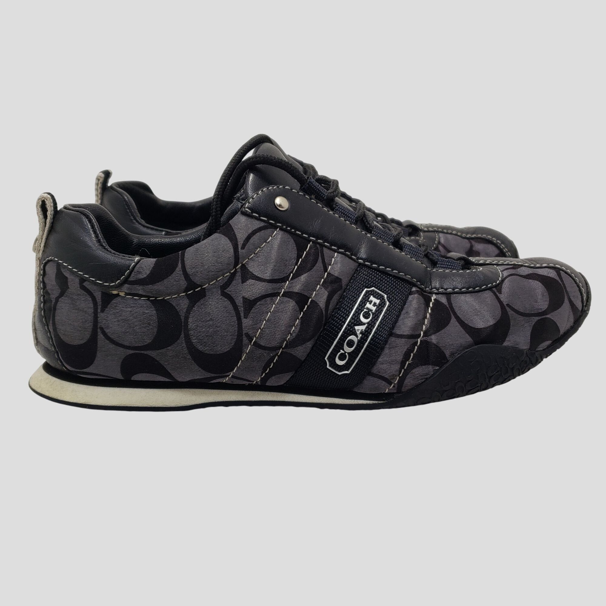 Coach Coach Kelsie Black & Gray Lace-Up Sneakers Womens Size 5.5M Size US 5.5 / EU 38 - 6 Thumbnail
