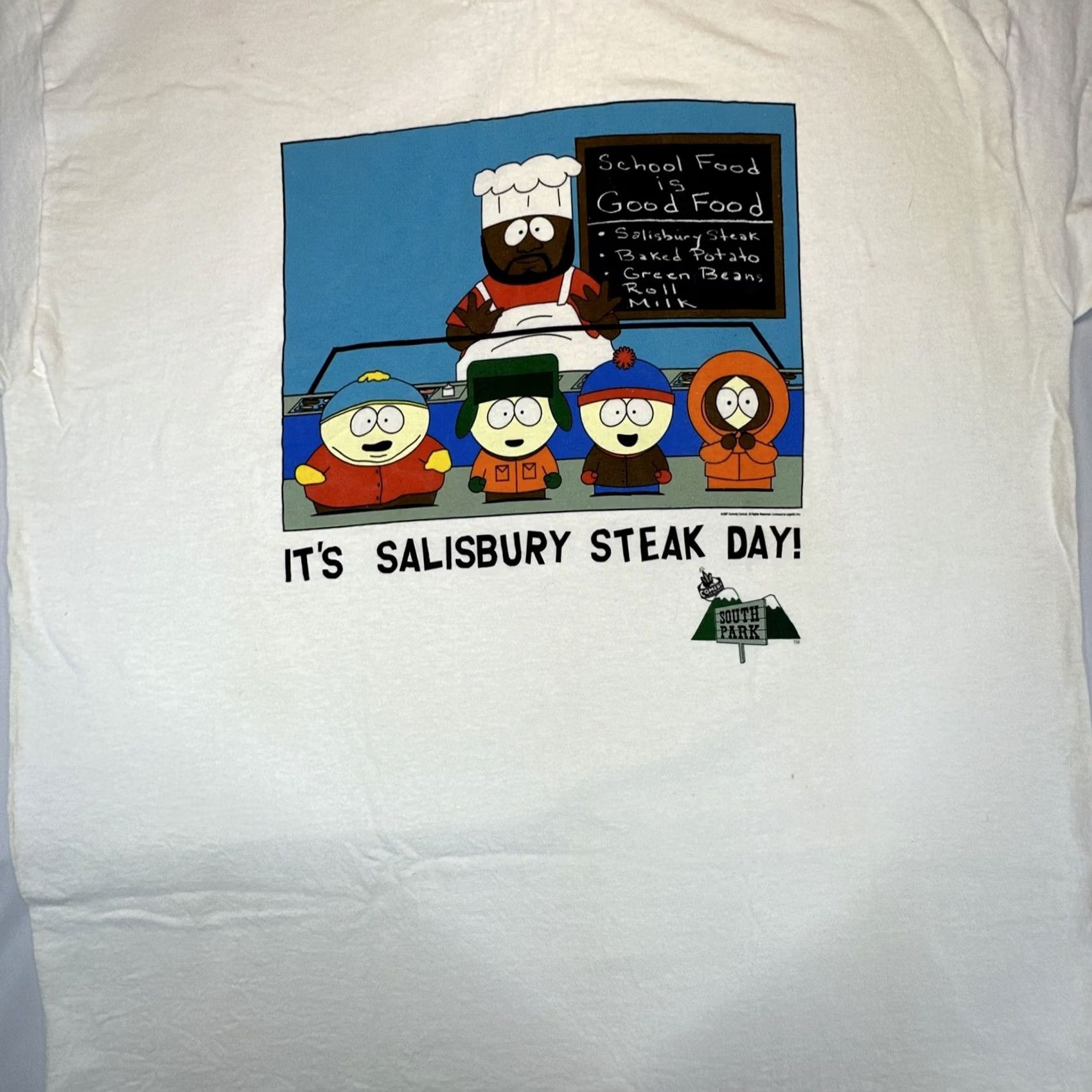 Gildan VINTAGE South Park T-Shirt XL White 90s Logo Graphic Print Unisex Adults Gildan Crew Neck Short Sleeve 1997 Comedy Central Size US XL / EU 56 / 4 - 6 Thumbnail