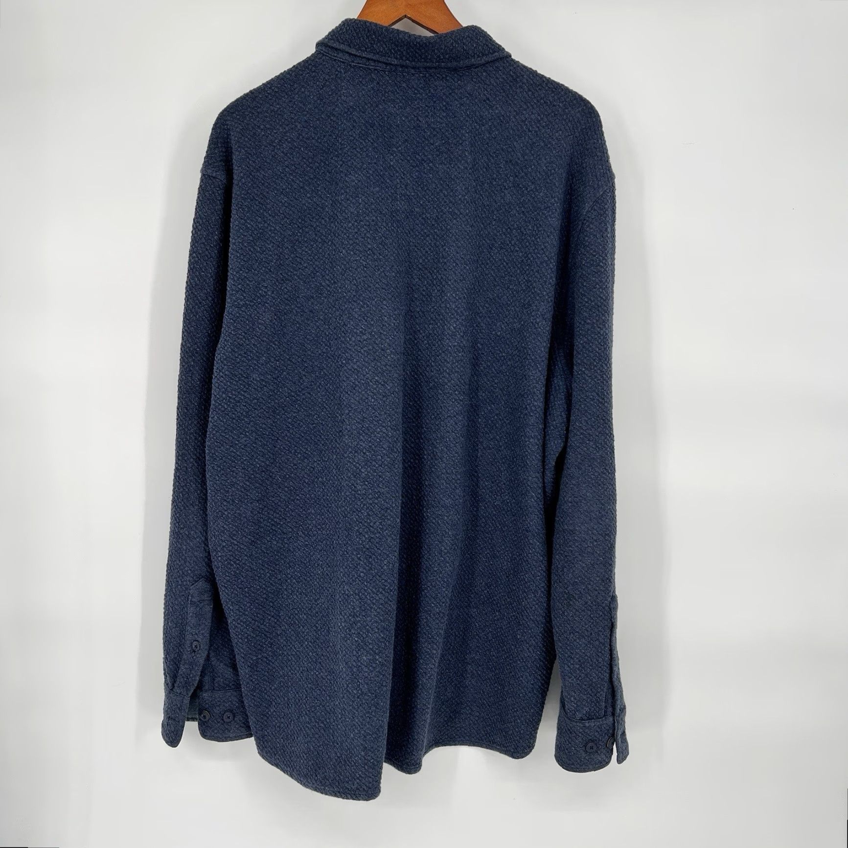 johnnie-O johnnie-O Ruettiger Knit Shacket Indigo XL Button-Up Shirt Jacket Mens Size US XL / EU 56 / 4 - 3 Thumbnail