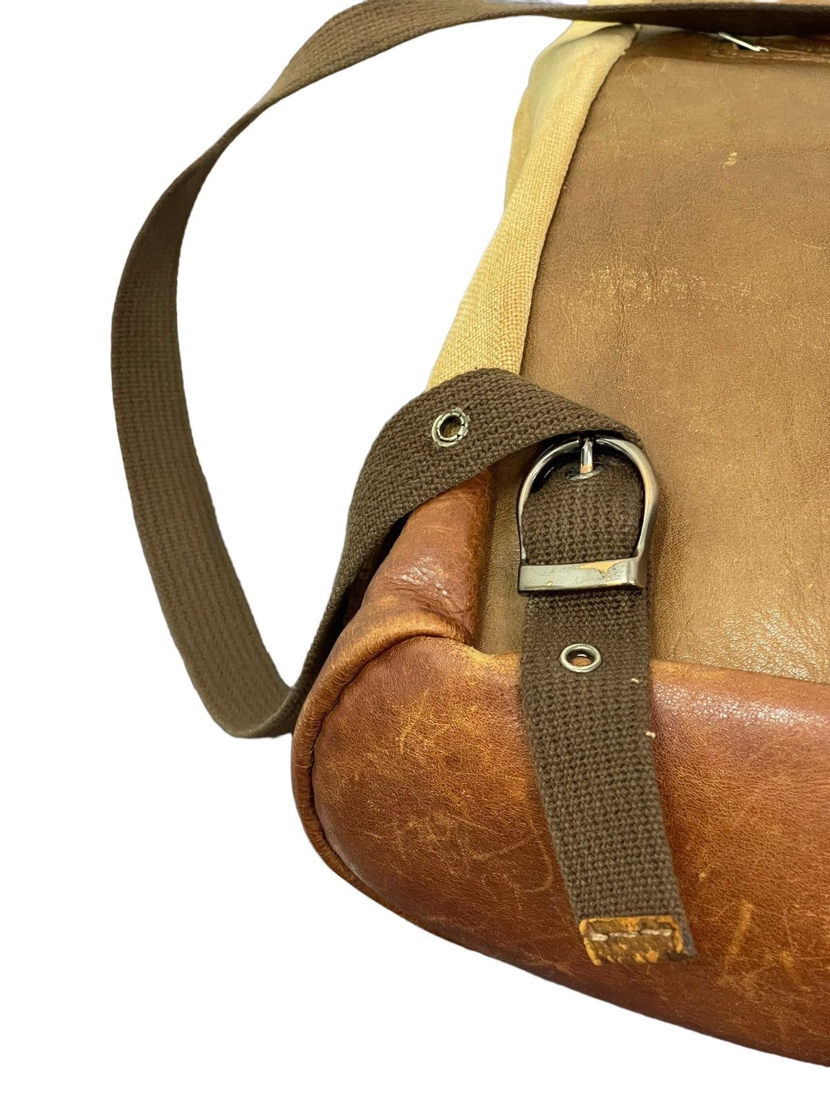 Genuine Leather Leather Linen Backpack Vtg Unknown Japan Bag 2🟩 Size ONE SIZE - 13 Thumbnail