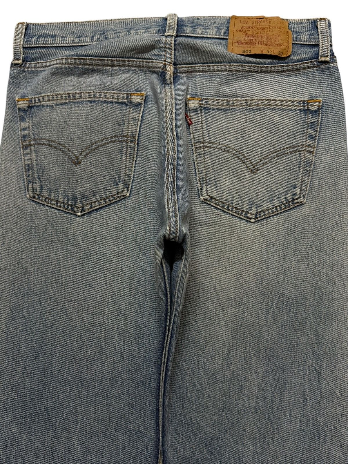 Levi's Vintage 90s Levis 501 Light Wash Faded Distress Straight Leg Size US 32 / EU 48 - 4 Thumbnail