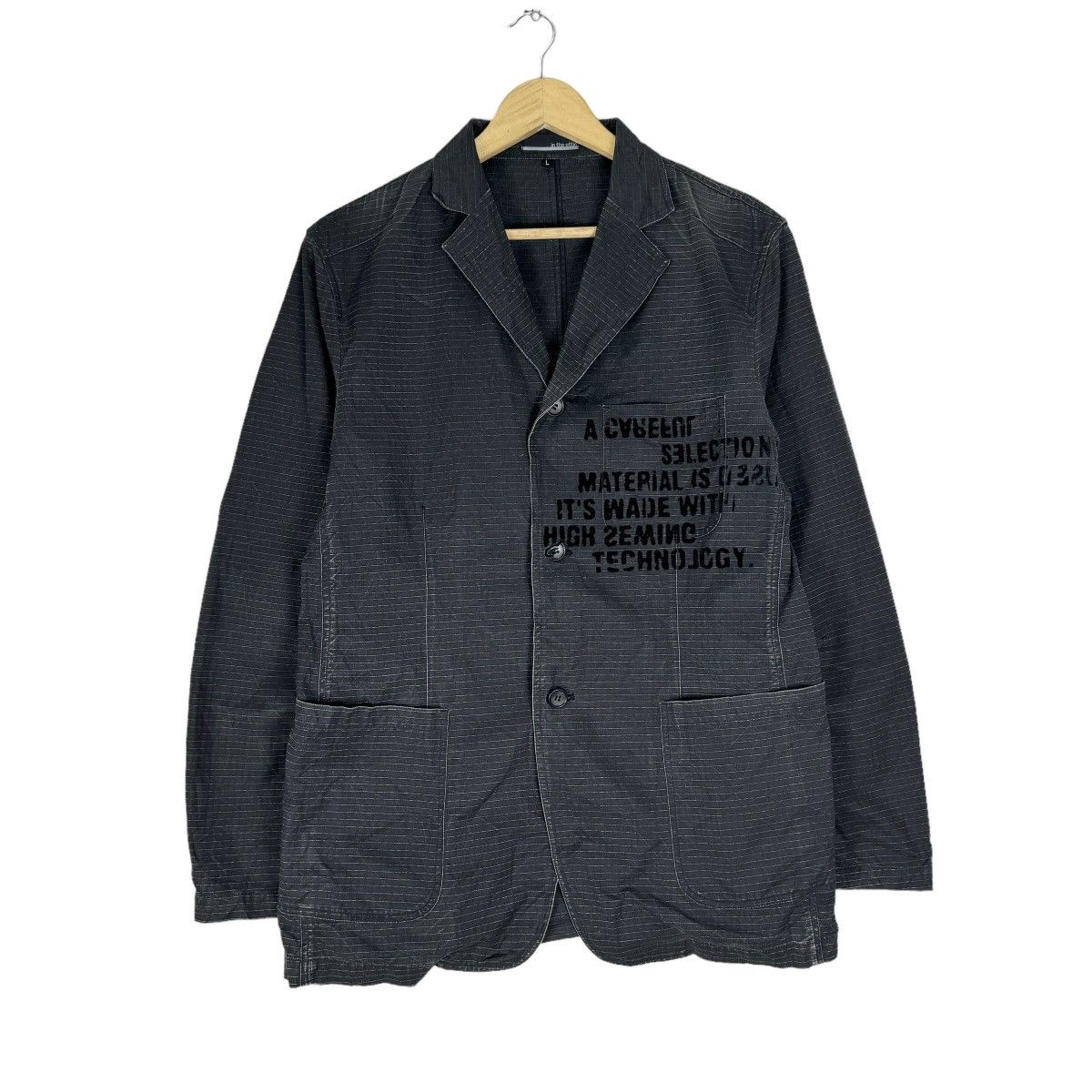 In The Attic ⚡️IN THE ATTIC STRIPED WORD ART COAT JACKET Size US L / EU 52-54 / 3 - 2 Thumbnail