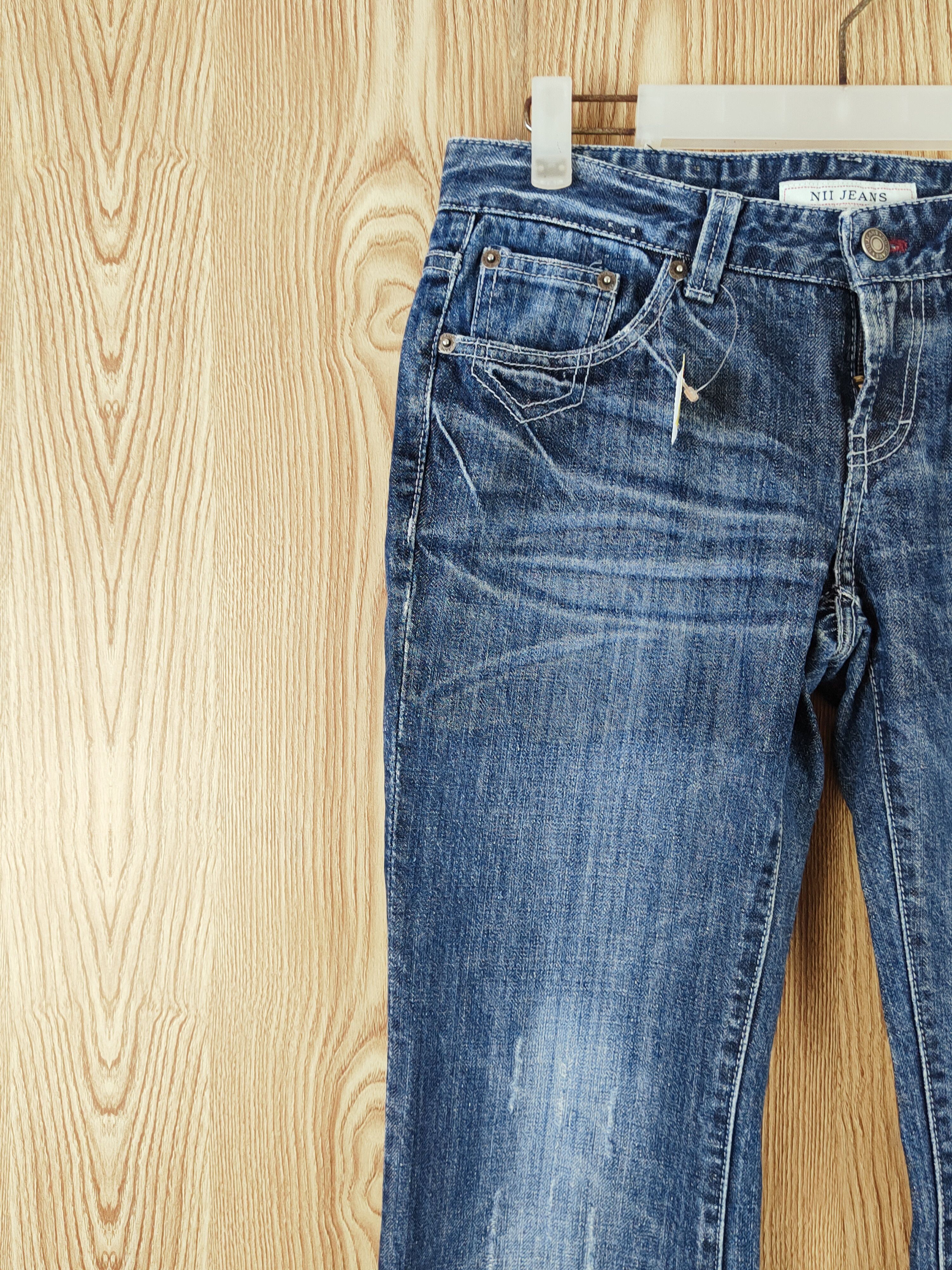 Japanese Brand × Vintage Nii Blue Distressed Ripped Jeans #W891 Size 29" - 3 Thumbnail