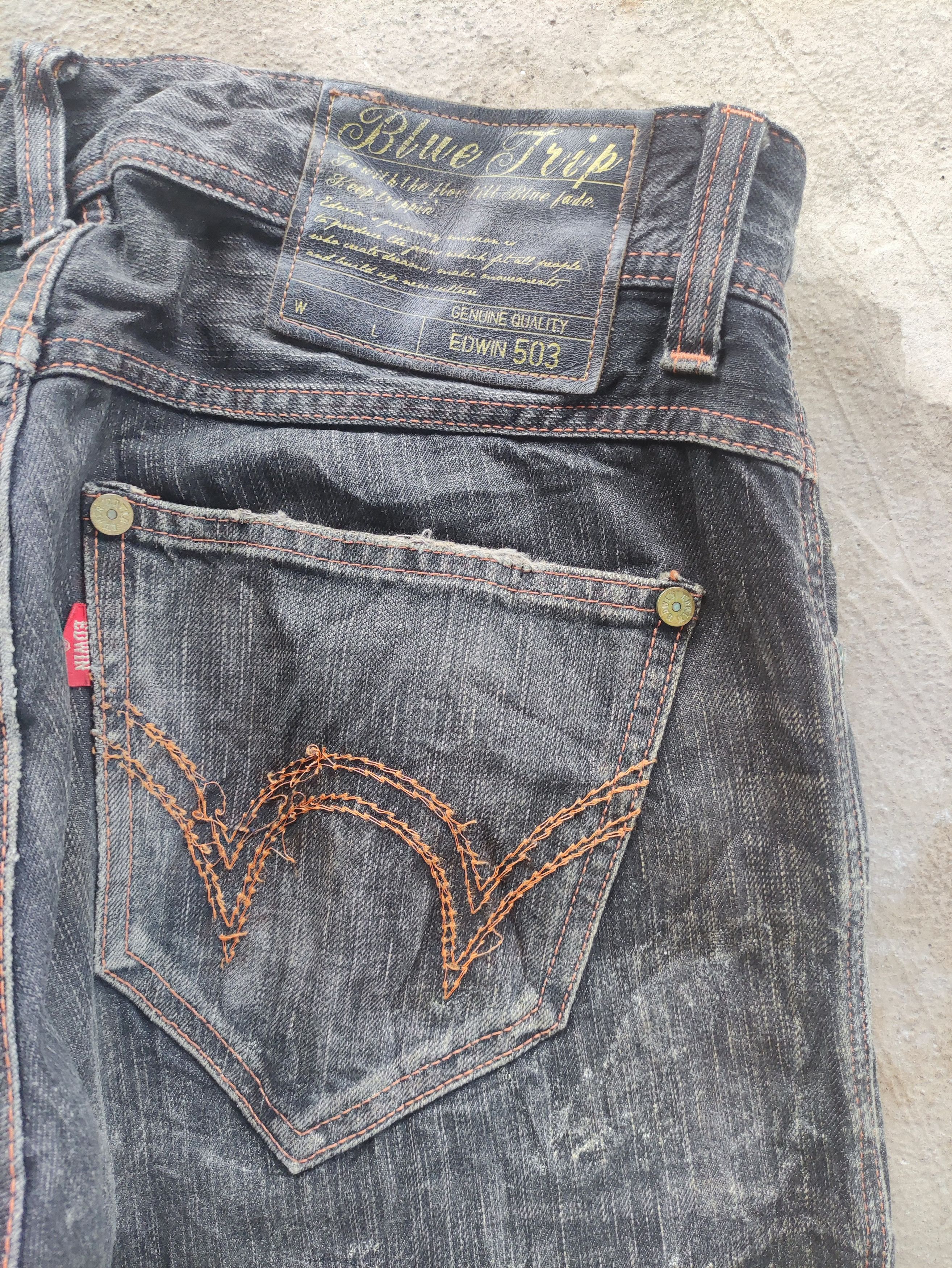 Edwin Vintage Edwin 503 Distress Faded Denim Pants Size US 33 - 13 Thumbnail