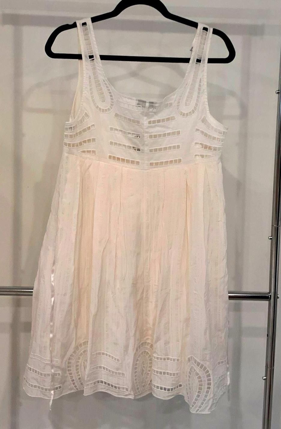 United Colors Of Benetton Bebe Elegant Lace Trim Dress - Size L, Cream Size L / US 10 / IT 46 - 2 Thumbnail