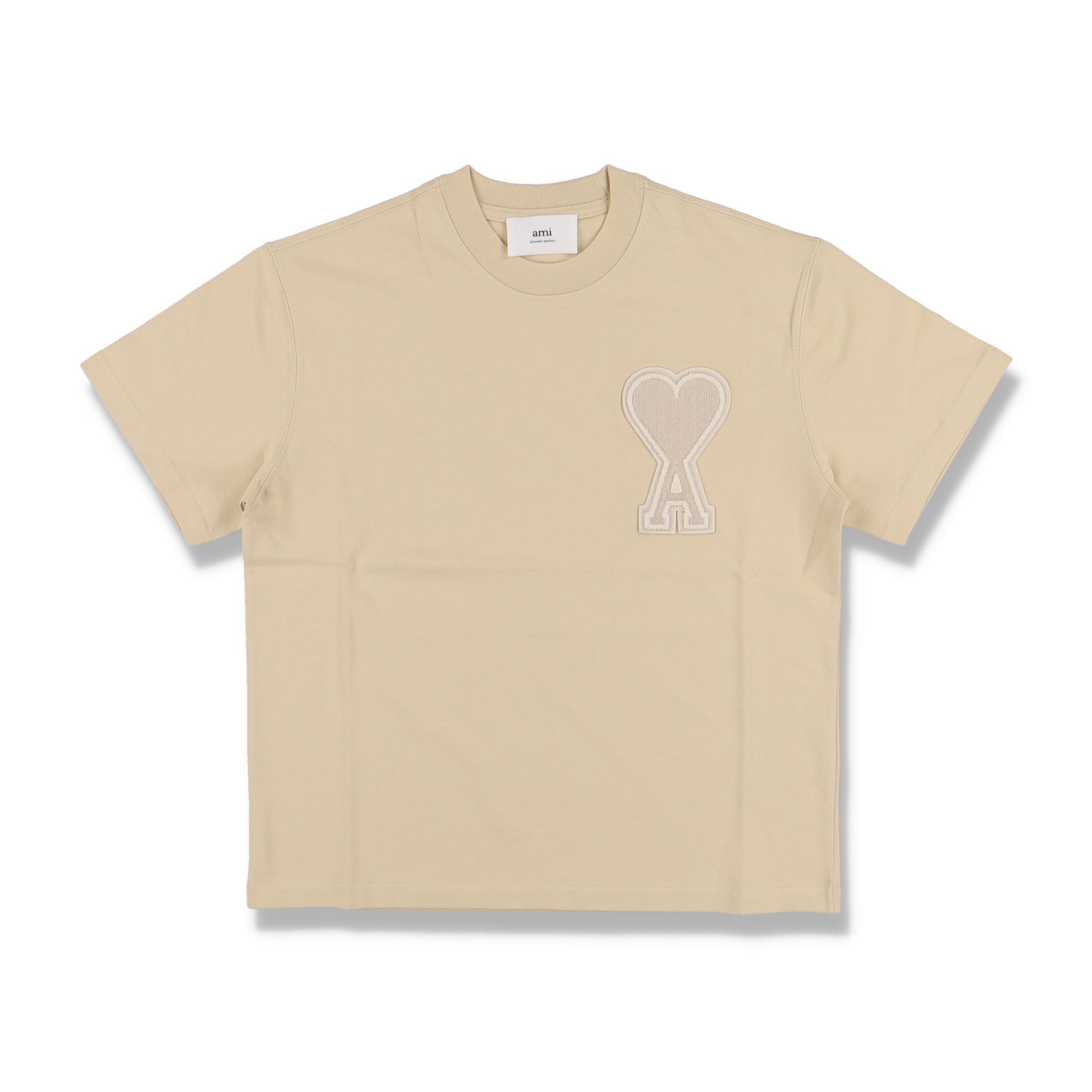 AMI SSENSE Exclusive Beige Ami de Couer Logo Oversized T-Shirt Size XS / US 0-2 / IT 36-38 - 1 Thumbnail