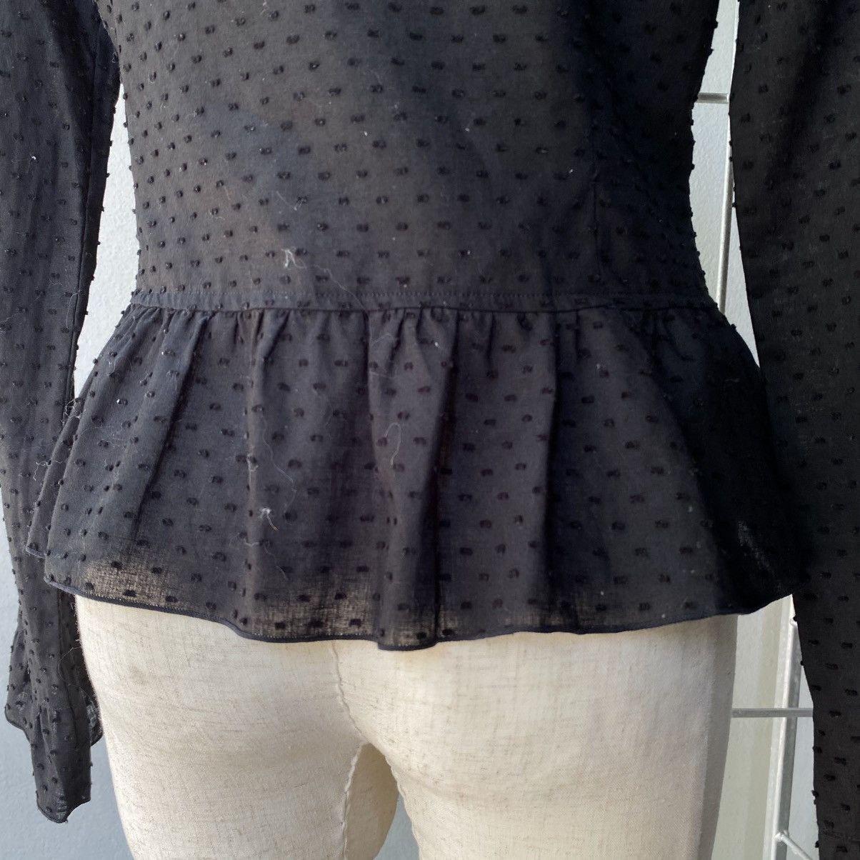 Tornado Mart TORNADO MART Y2K Black Mandarin Lace Blouse Size XS / US 0-2 / IT 36-38 - 5 Thumbnail