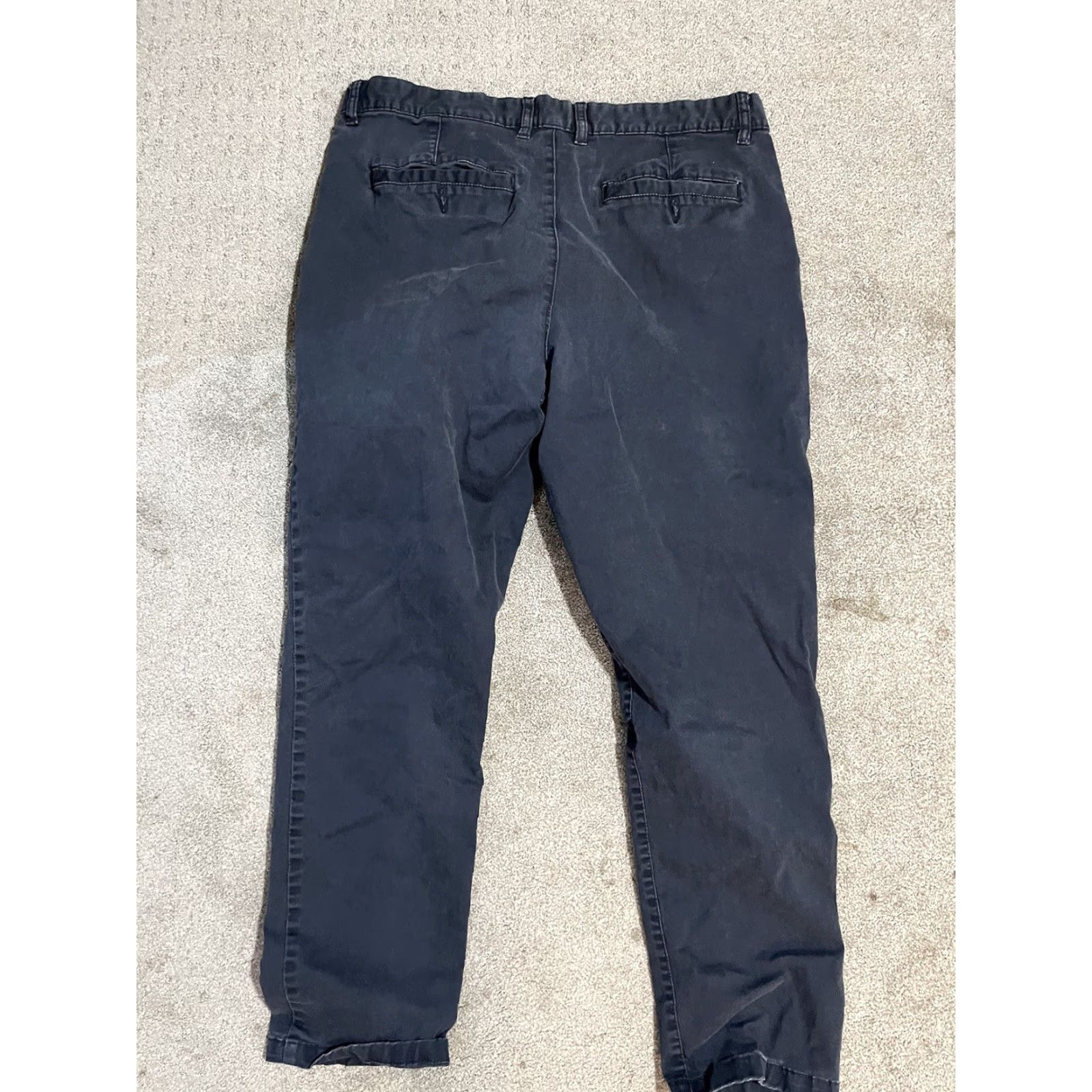 H&M H&M Men's Slim Fit Stretch Flat Front Chino Pants Navy Blue Size 38x32 Size US 38 / EU 54 - 3 Thumbnail