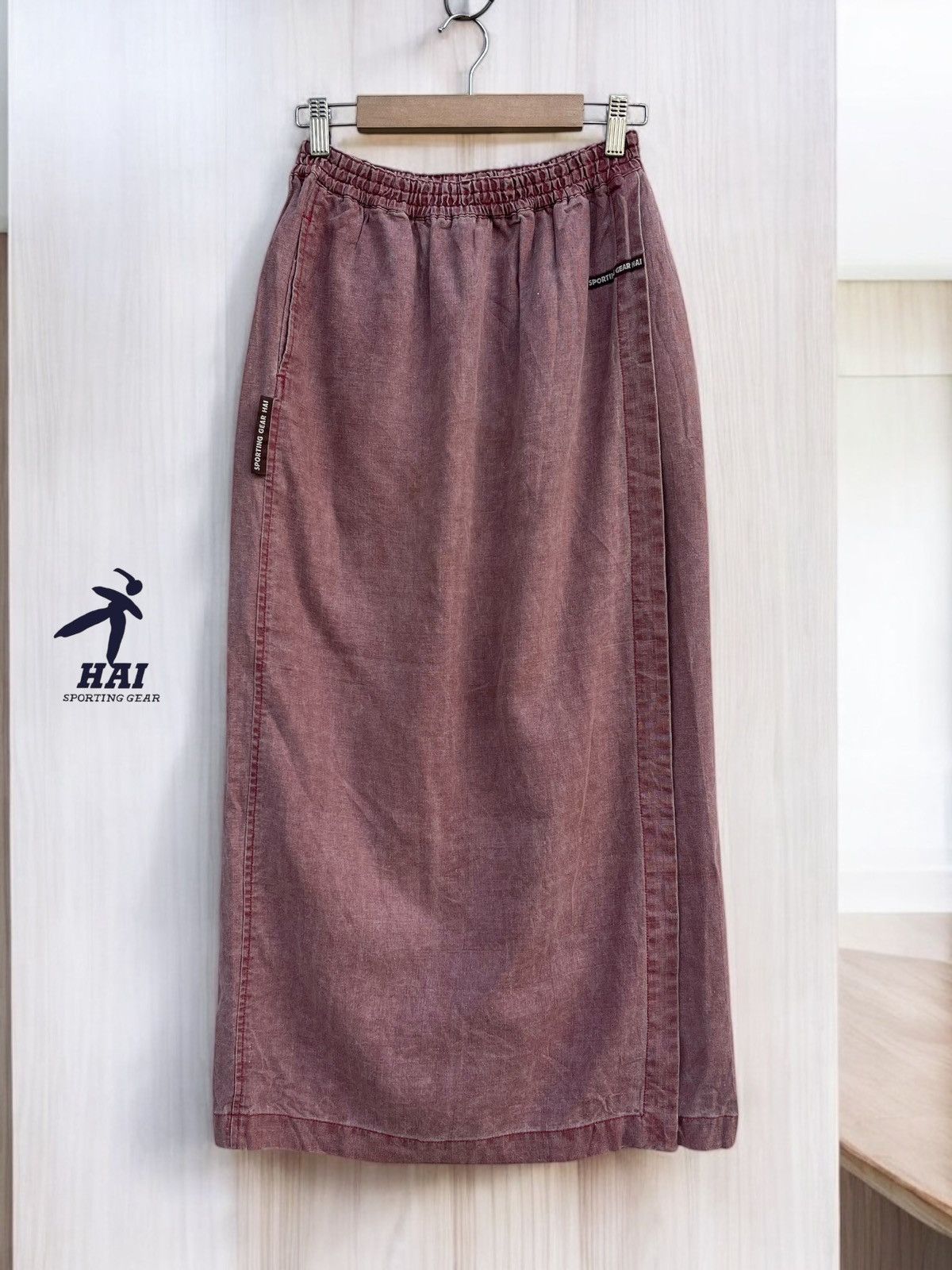 Designer × Hai Sporting Gear × Issey Miyake 🔥VTG HAI SPORTING GEAR BY ISSEY MIYAKE BRUSHED MIDI SKIRT Size 29" - 1 Thumbnail