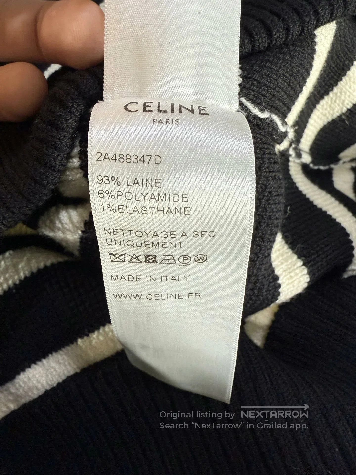 Celine Celine Black Striped Knit Long Sleeve. Size S / US 4 / IT 40 - 5 Thumbnail