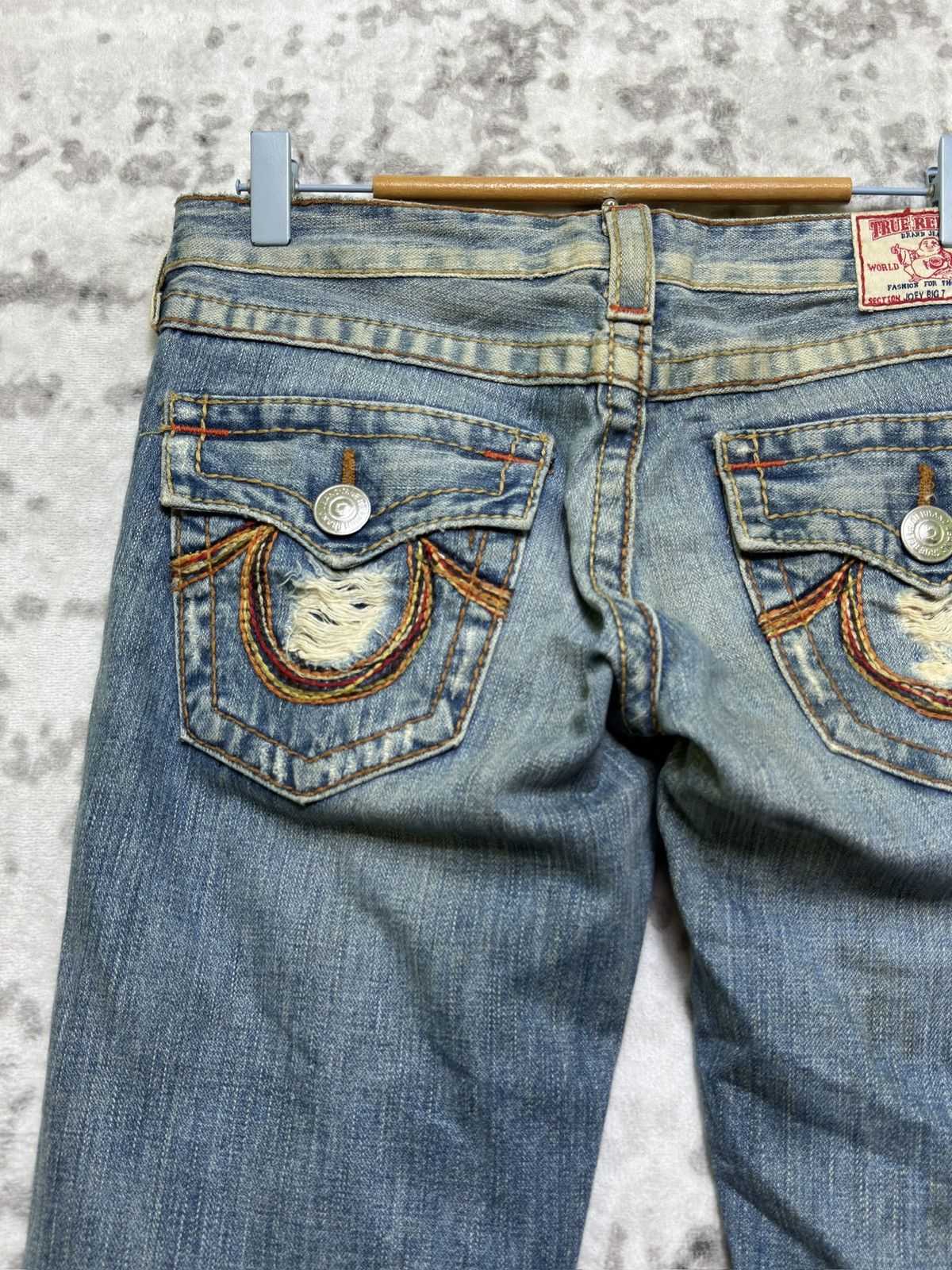 True Religion True Religion Joey Big T Bootcut Low Rise Distressed Jeans Size US 30 / EU 46 - 9 Thumbnail