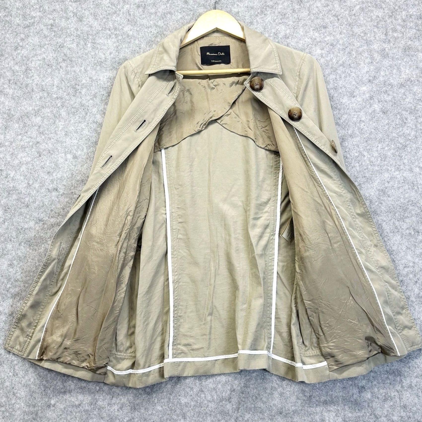 Massimo Dutti Massimo Dutti jacket Beige Women’s Lightweight Button Up UK 10 Regular Sleeve Long Size L / US 10 / IT 46 - 7 Thumbnail