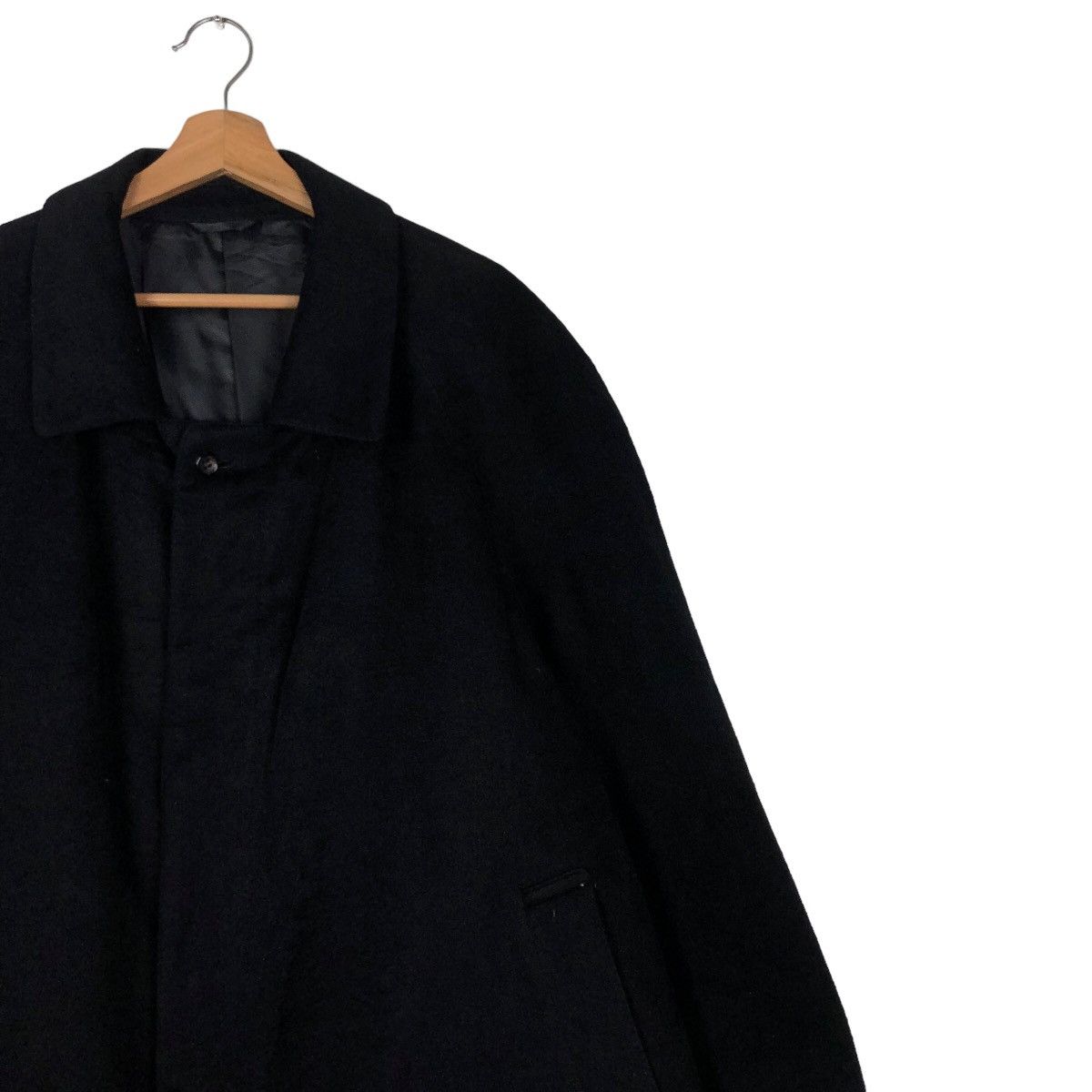 Issey Miyake Rich Black Vintage Wool Long Jacket Herringbone DonatoVinci Size US L / EU 52-54 / 3 - 7 Thumbnail