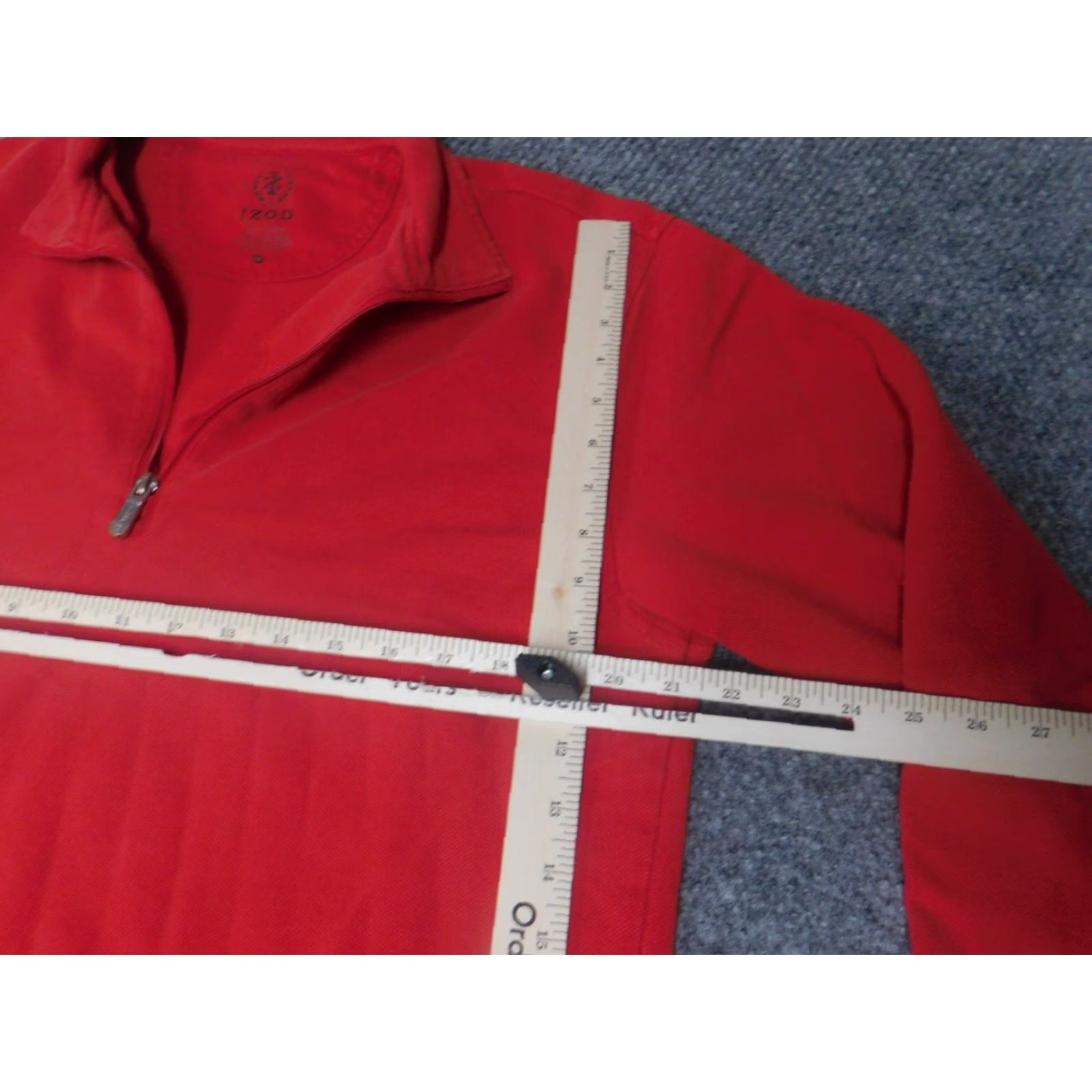 Izod Izod Sweater Pullover 1/4 Zip Red M Mens Knitted Zip Zipper Mock Neck Cotton Knit Regular Long Sleeve Casual Winter 90s American Style Vintage No Size US M / EU 48-50 / 2 - 5 Thumbnail