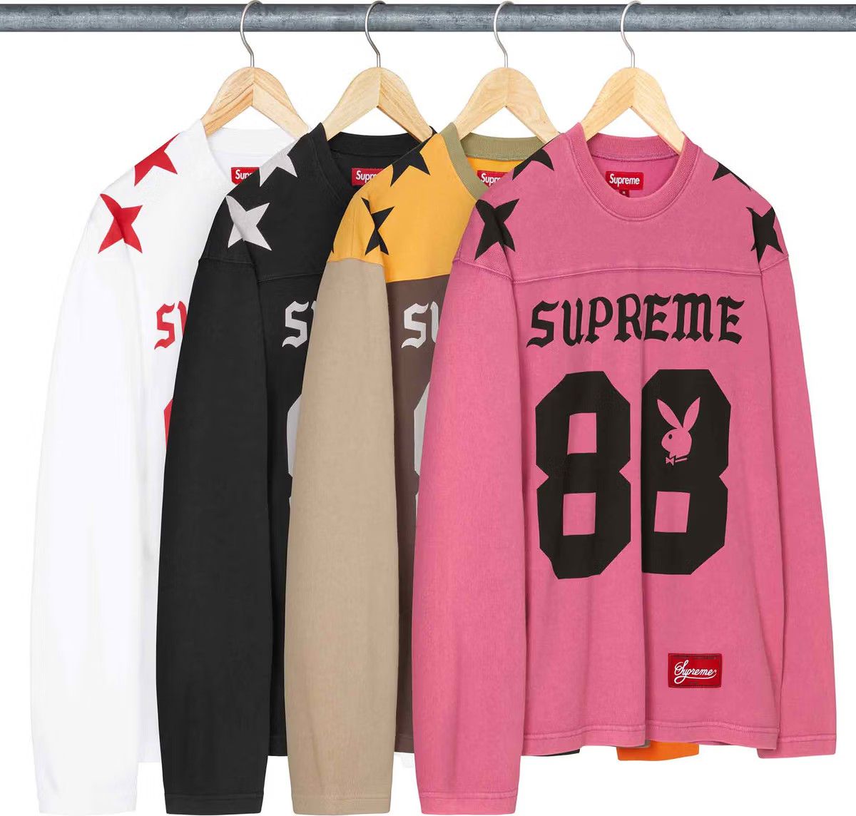 Supreme×Playboy Football Top Pink Ｍ Supreme Playboy L/S Football Top (Pink) X-Large is available for