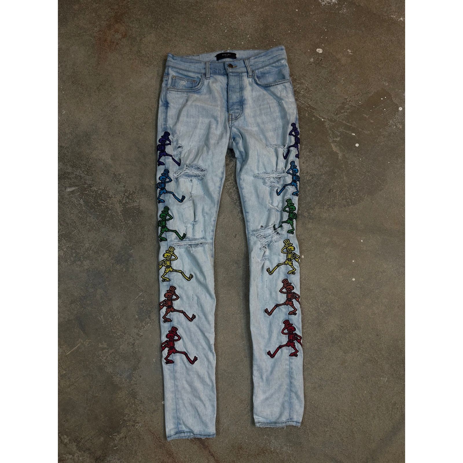 Amiri Amiri Grateful Dead Jeans Light Wash Used 29 Size US 29 - 1 Thumbnail