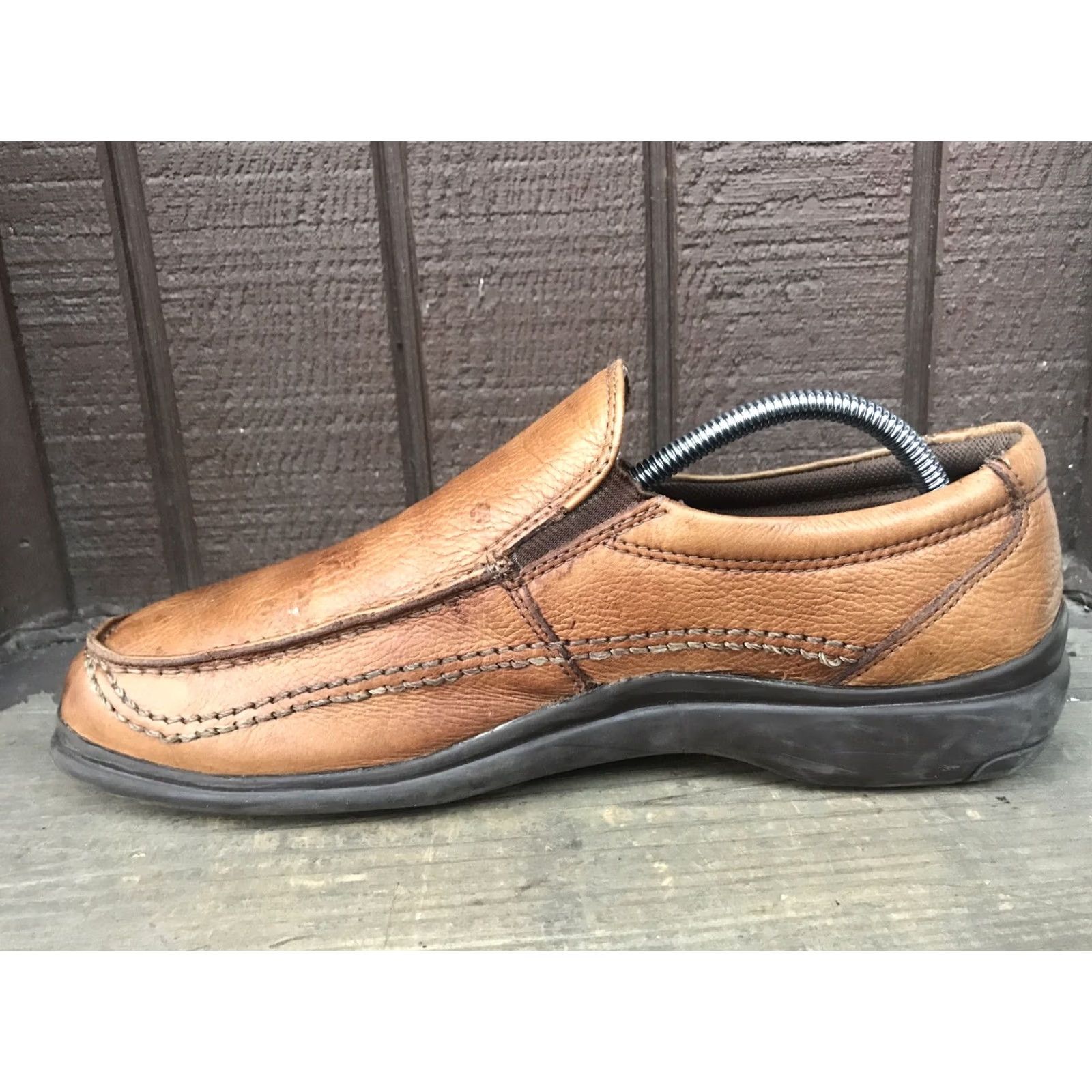 Vintage Deer Stags Sock Mens Size 9M Brown Leather Moc Toe Casual Loafers Slip Ons-502 Shoes Size ONE SIZE - 6 Thumbnail