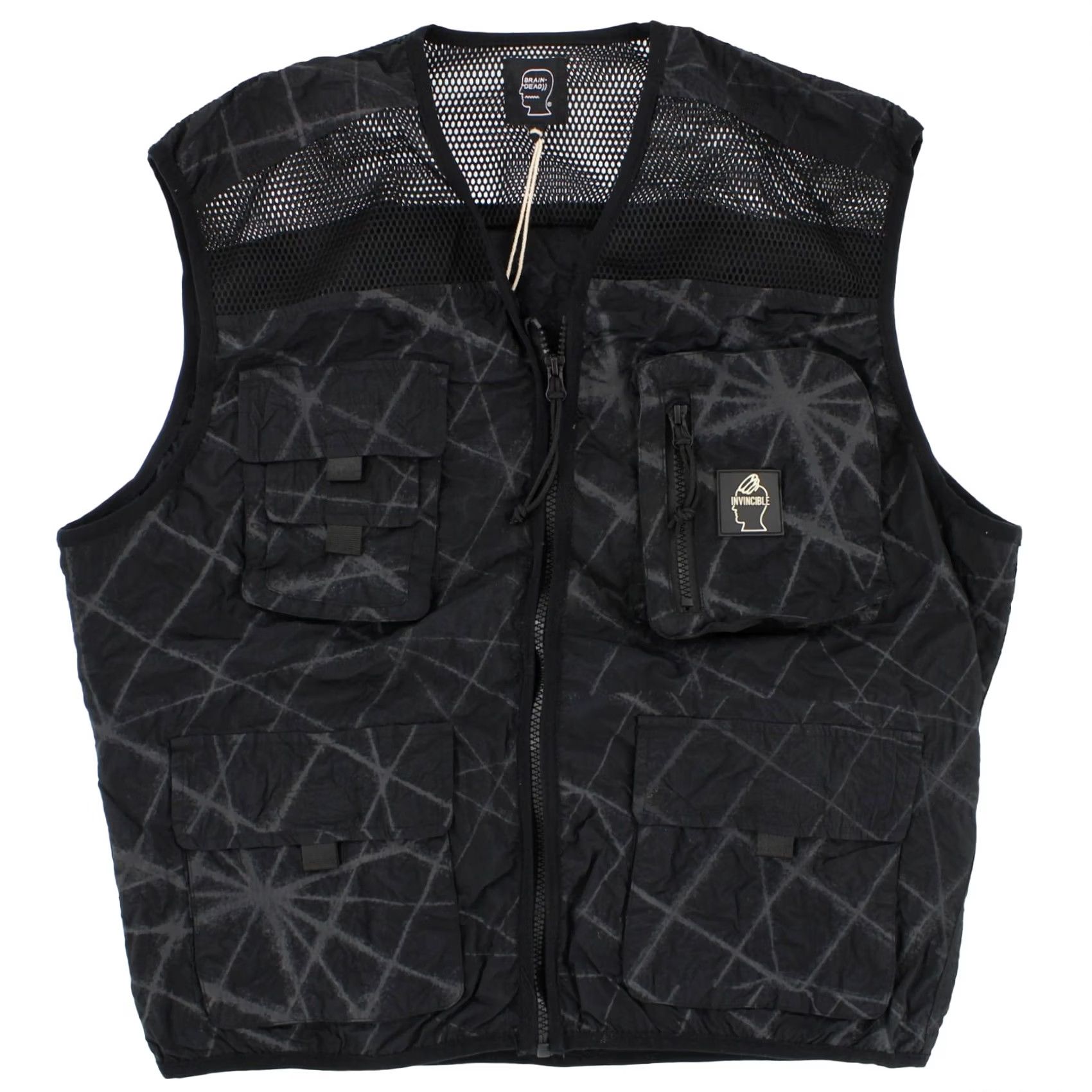 Brain Dead Brain Dead Invincible Miller Fishing Vest Men’s Full Zip Black Utility Vest, M, Black, Brain Dead, Vest Size US M / EU 48-50 / 2 - 2 Thumbnail