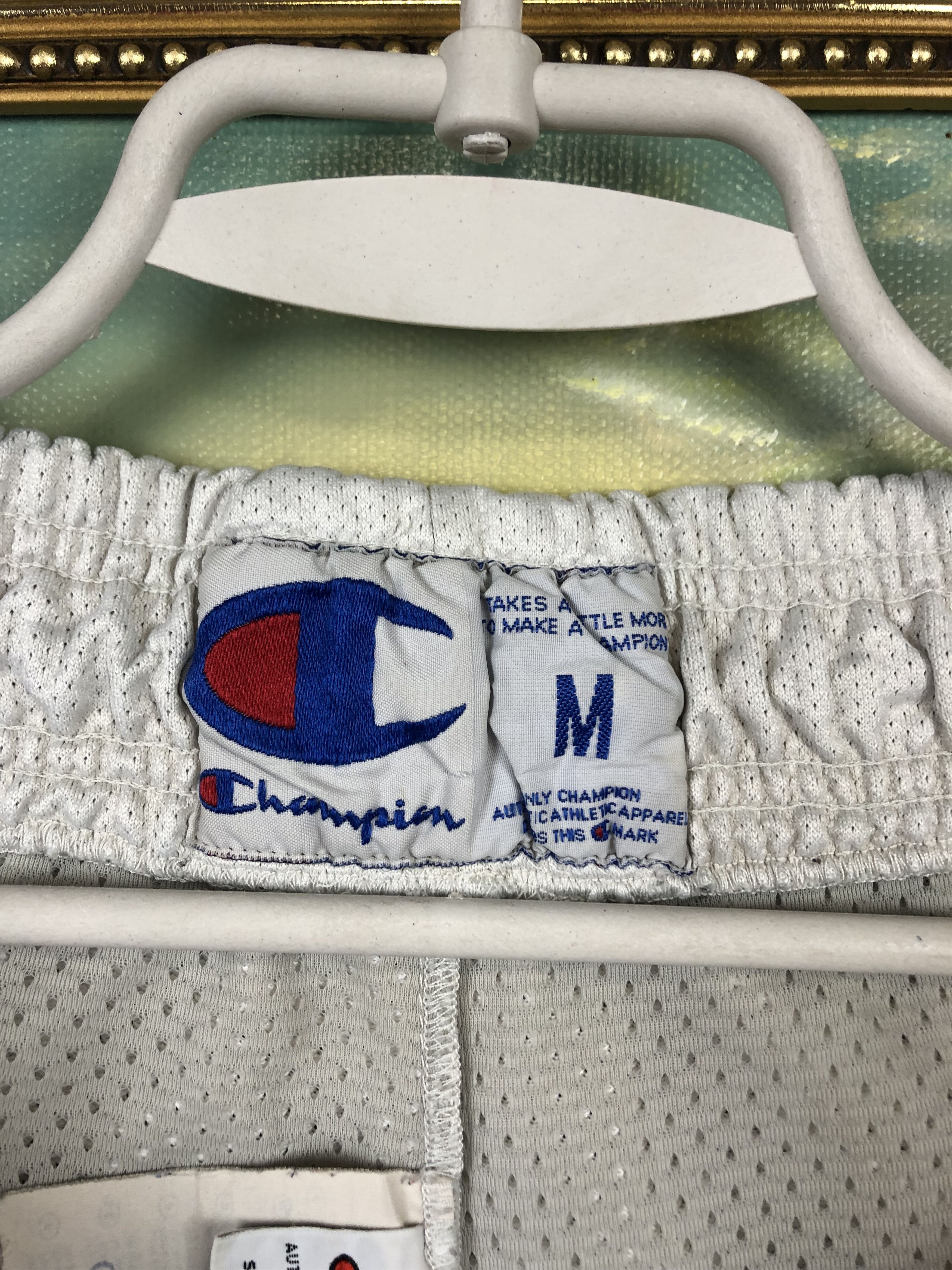 Vintage Champion Basketball Shorts White Miami Heat NBA M