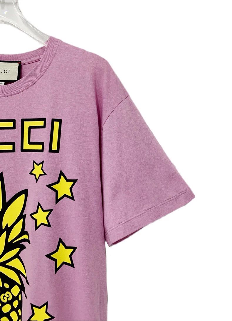 Gucci Gucci Pink pineapple print cotton round-neck short sleeves Size XXS / US 00 / IT 34 - 4 Thumbnail