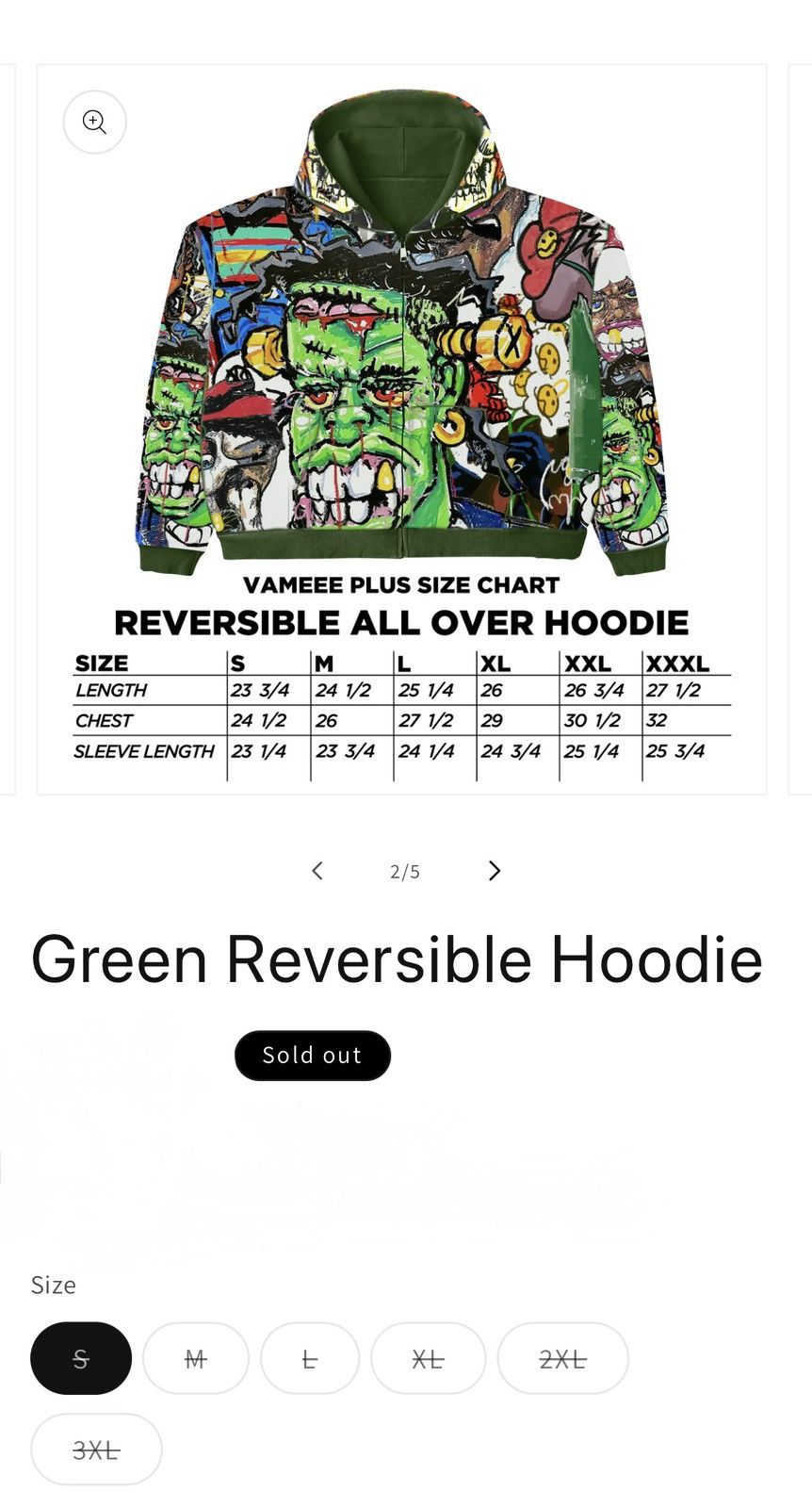 Plus One Clothing Green Revisable Hoodie Size US S / EU 44-46 / 1 - 5 Thumbnail