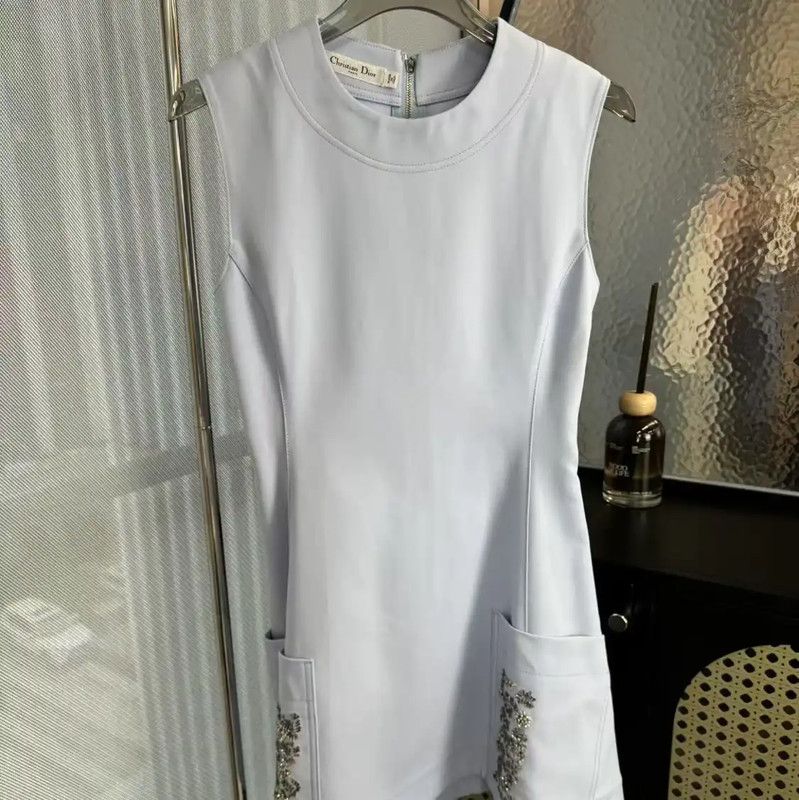 Dior Light Blue Cotton Dress for Women 0089
