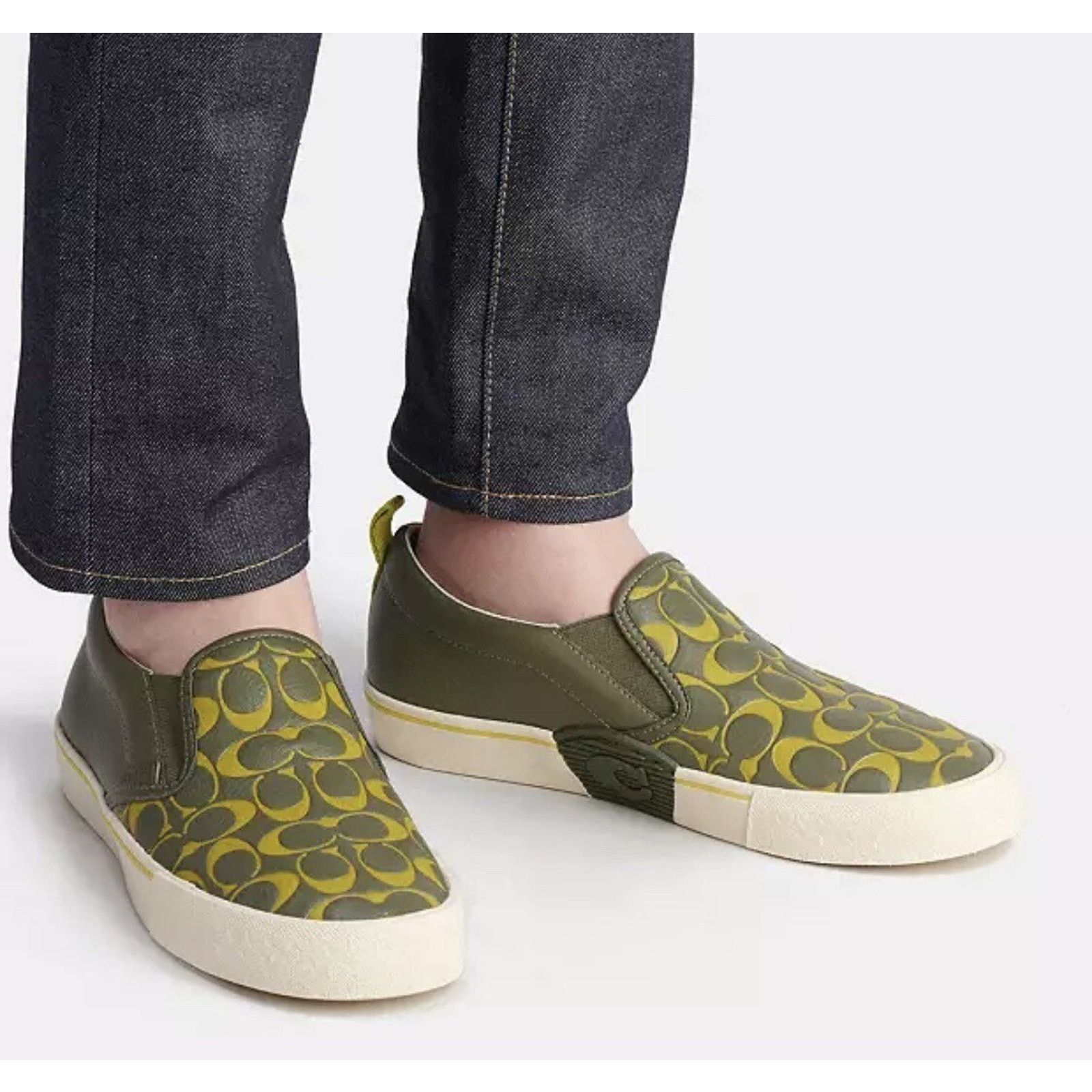 Coach Coach CA283 Printed Pebble Skate Sneakers Army Green Sz 9.5D Size US 9.5 / EU 42-43 - 7 Thumbnail