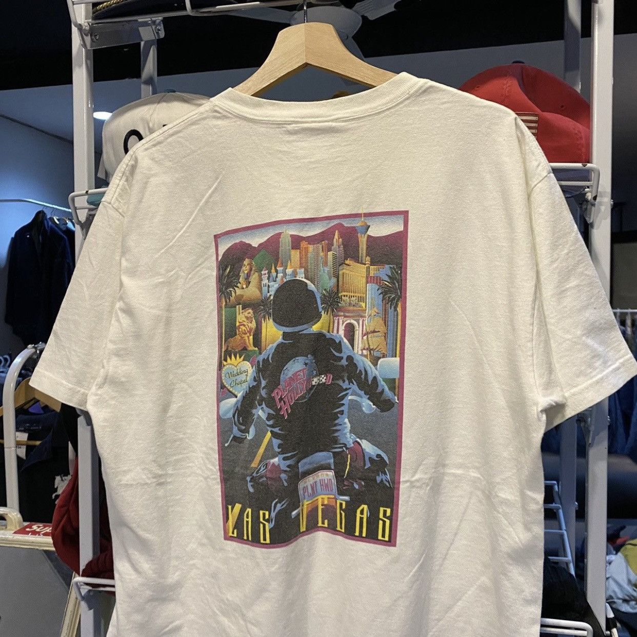 Planet Hollywood VTG 90s Planet Hollywood Las Vegas Biker Graphic T-Shirt Size US XL / EU 56 / 4 - 3 Thumbnail