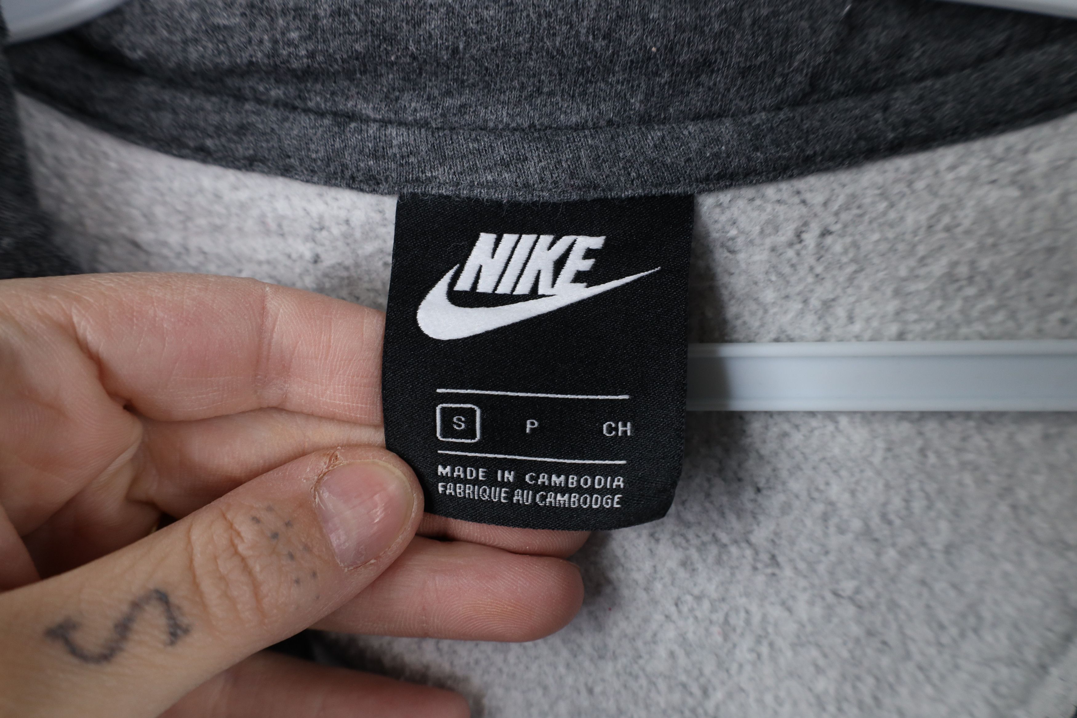 Nike × Vintage Vintage Nike Mini Swoosh Full Zip Hoodie Sweatshirt Gray Size US S / EU 44-46 / 1 - 8 Thumbnail