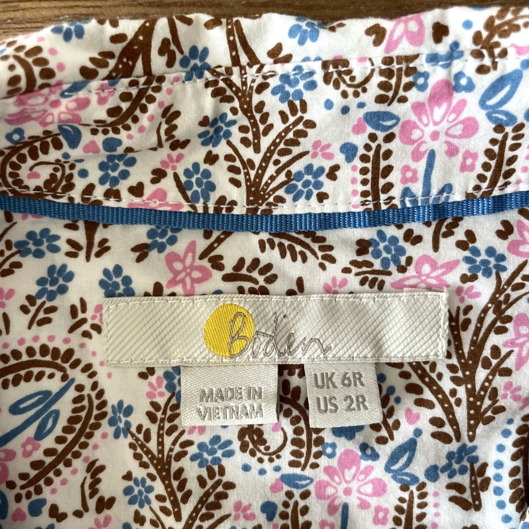 Boden Boden Shirt Womens 2R Long Sleeve Button Up Blouse Office Casual Paisley Print Multicolor Cotton 100% Regular Womens Contemporary Size XS / US 0-2 / IT 36-38 - 3 Thumbnail