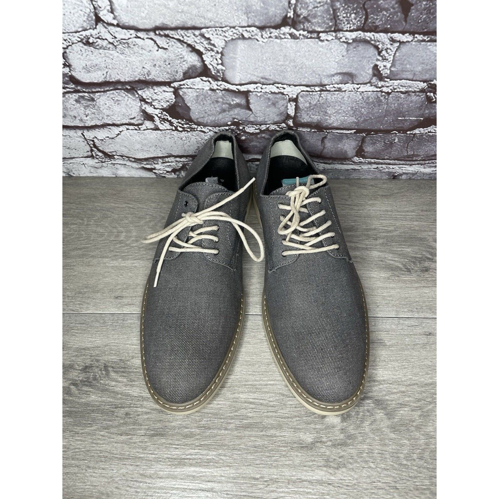 Public Opinion Public Opinion Gray Derby Oxfords Textured Fabric Casual Lac Size US 9.5 / EU 42-43 - 16 Thumbnail